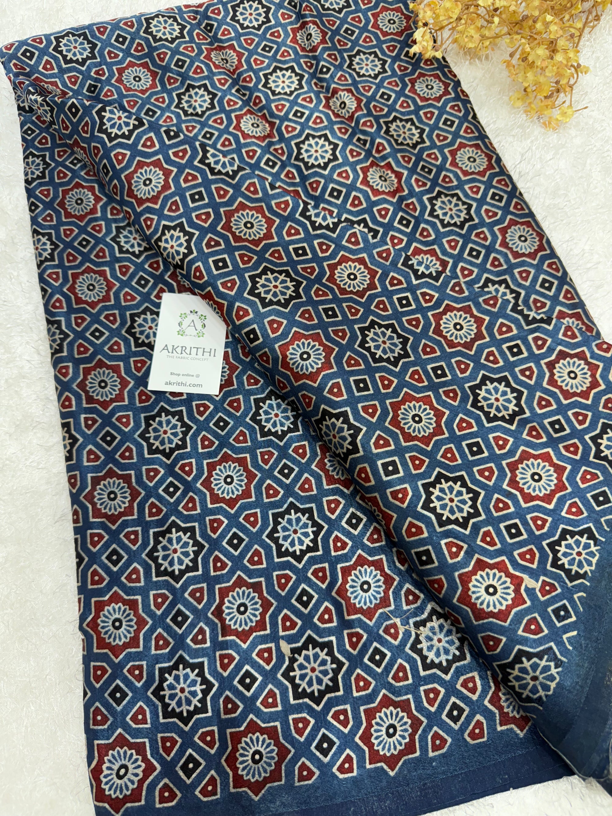Ajrakh pure mashru silk fabric