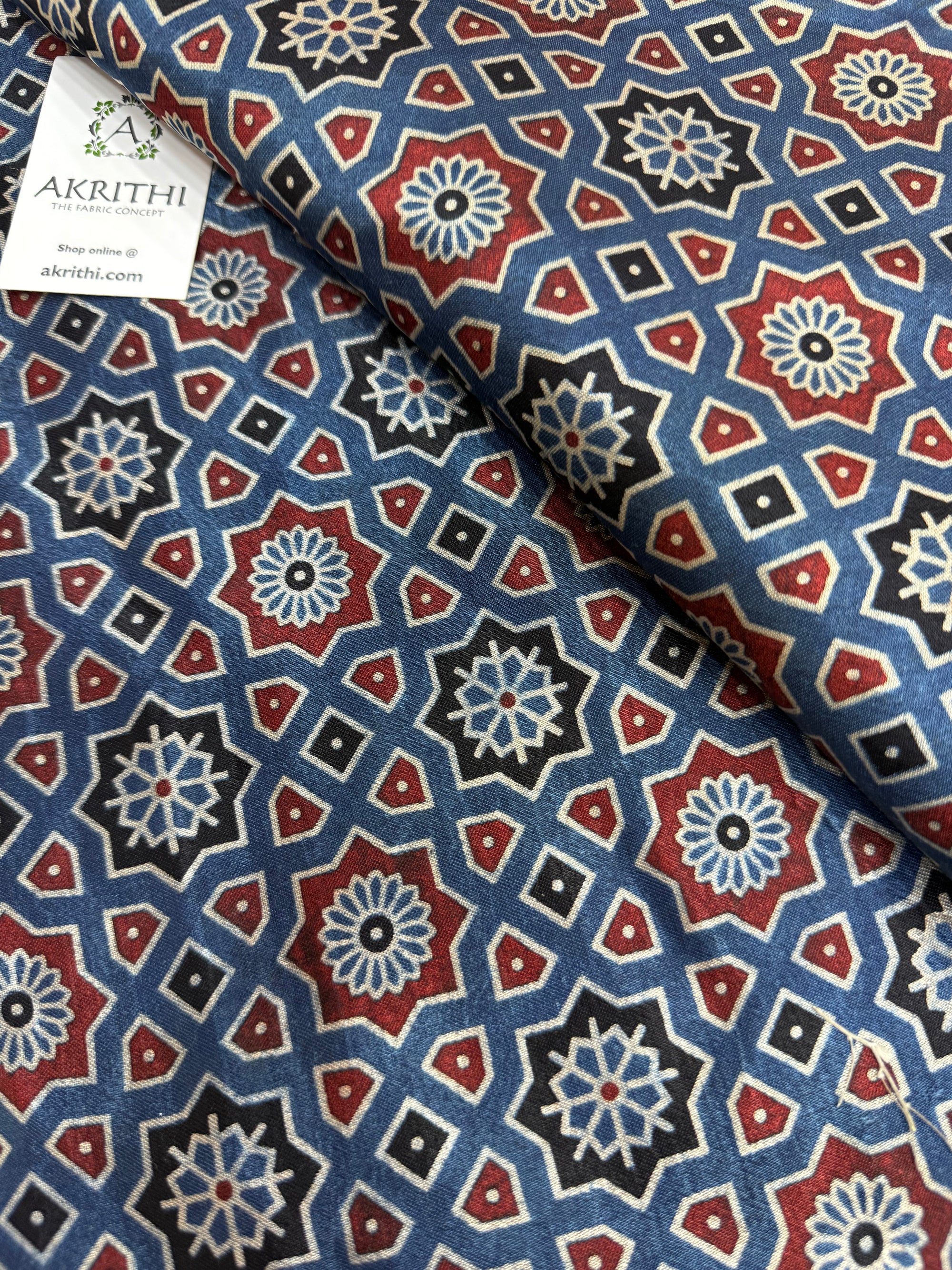 Ajrakh pure mashru silk fabric