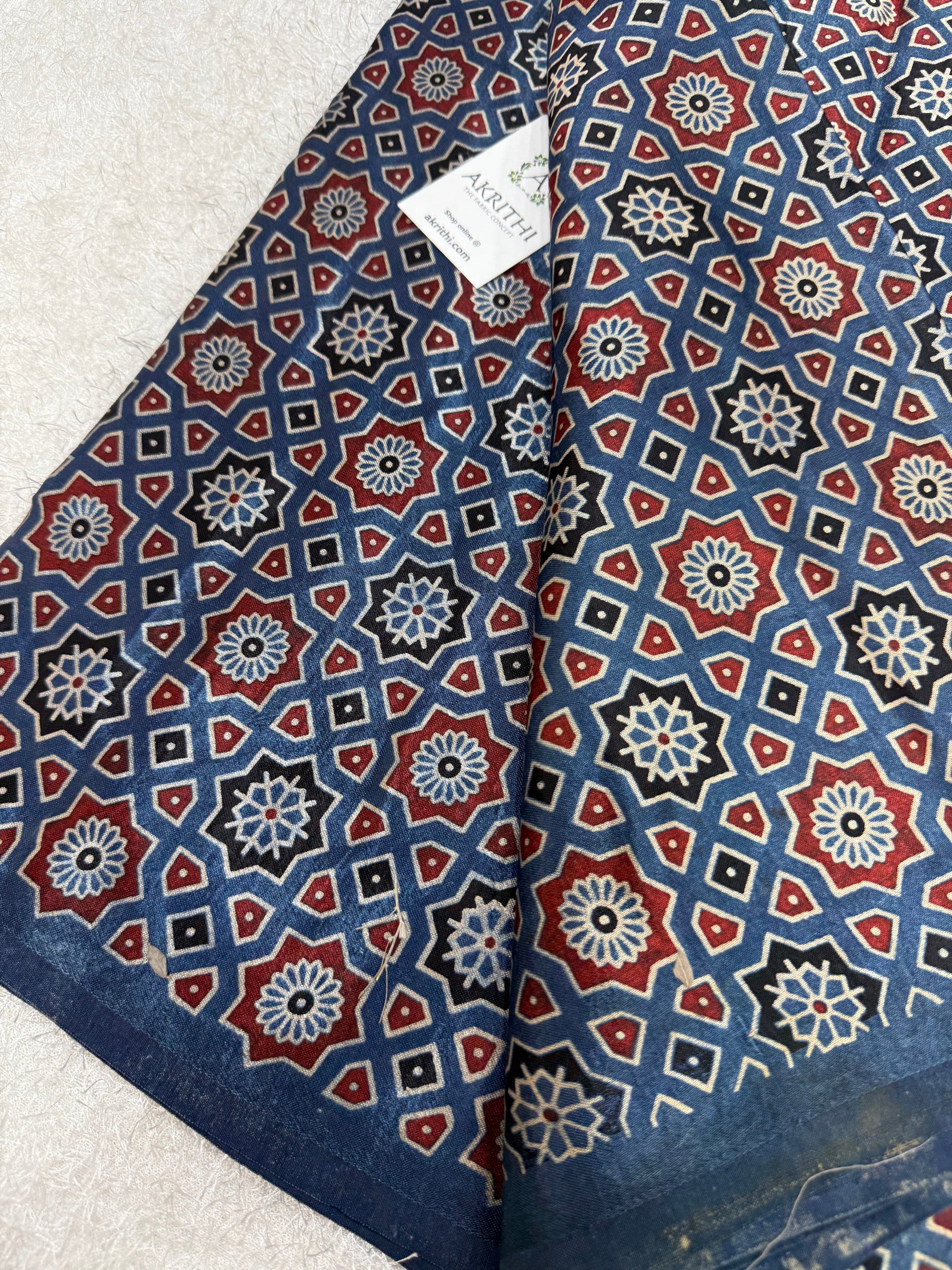 Ajrakh pure mashru silk fabric