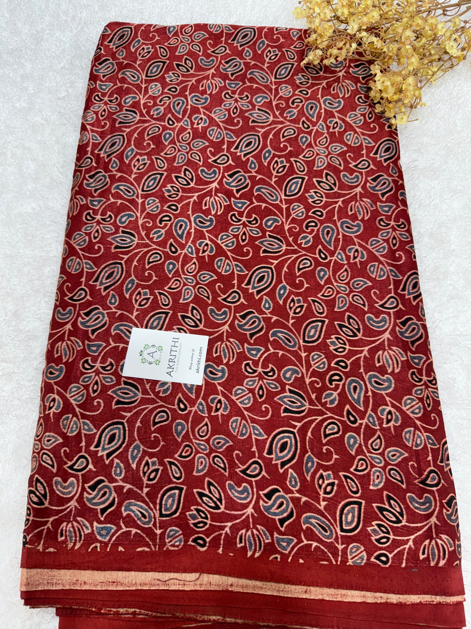 Ajrakh pure mashru silk fabric