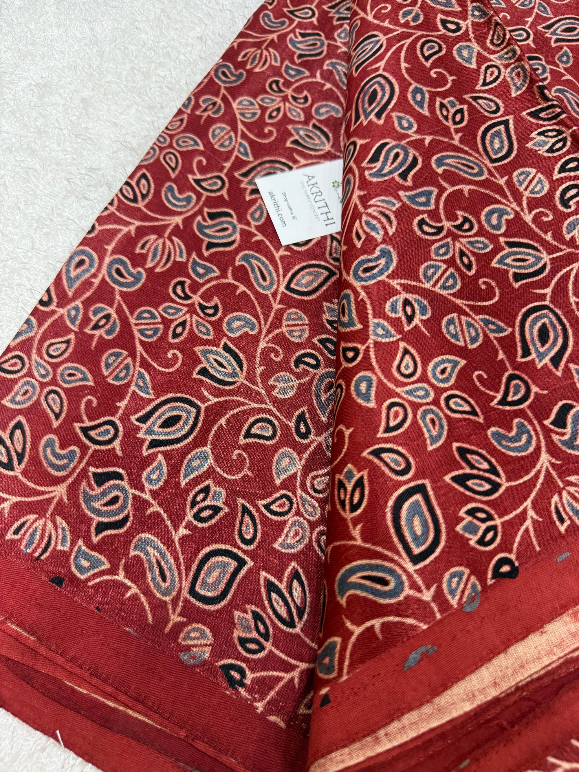 Ajrakh pure mashru silk fabric