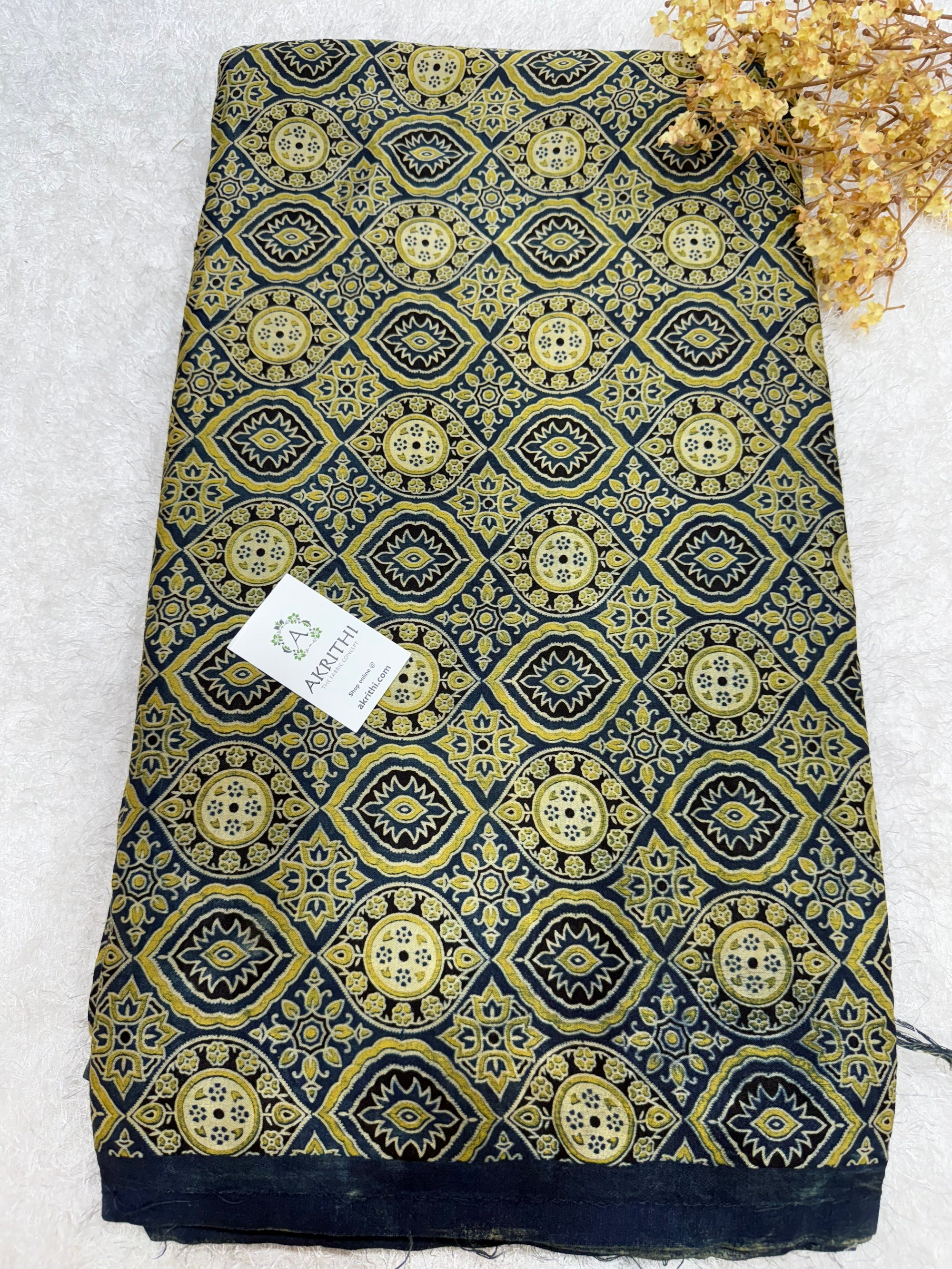 Ajrakh pure mashru silk fabric