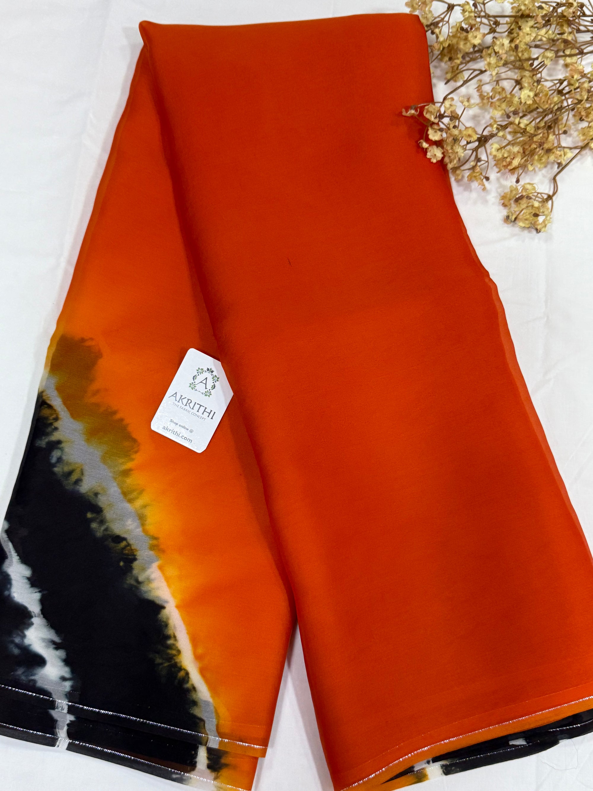 PURE SILK SATIN ORGANZA TIE AND DYE SAREE