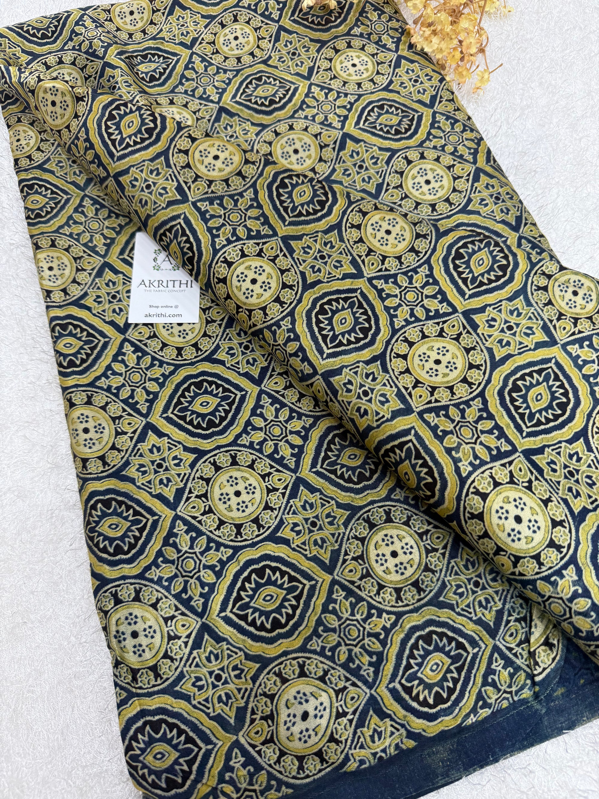 Ajrakh pure mashru silk fabric