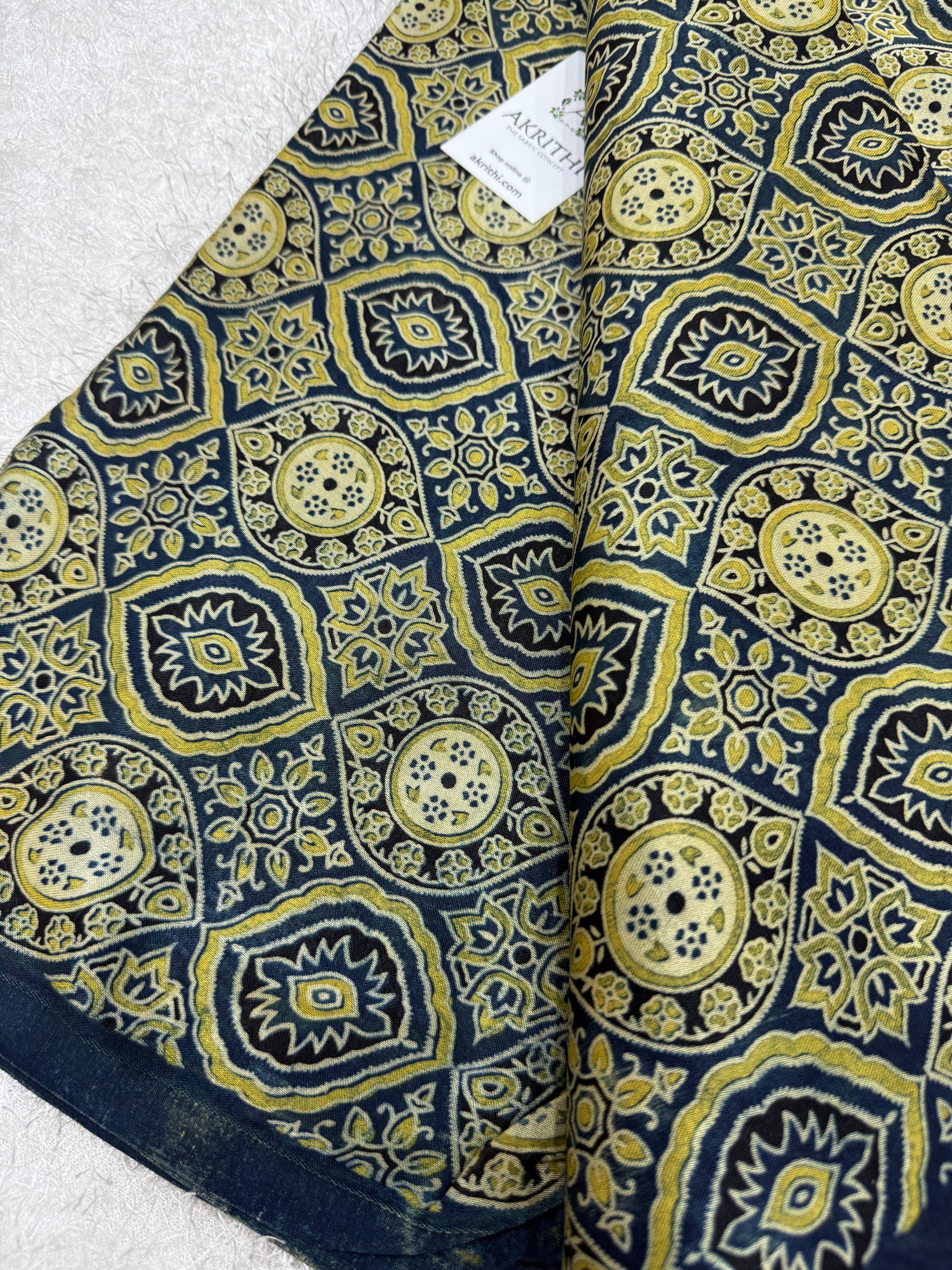 Ajrakh pure mashru silk fabric