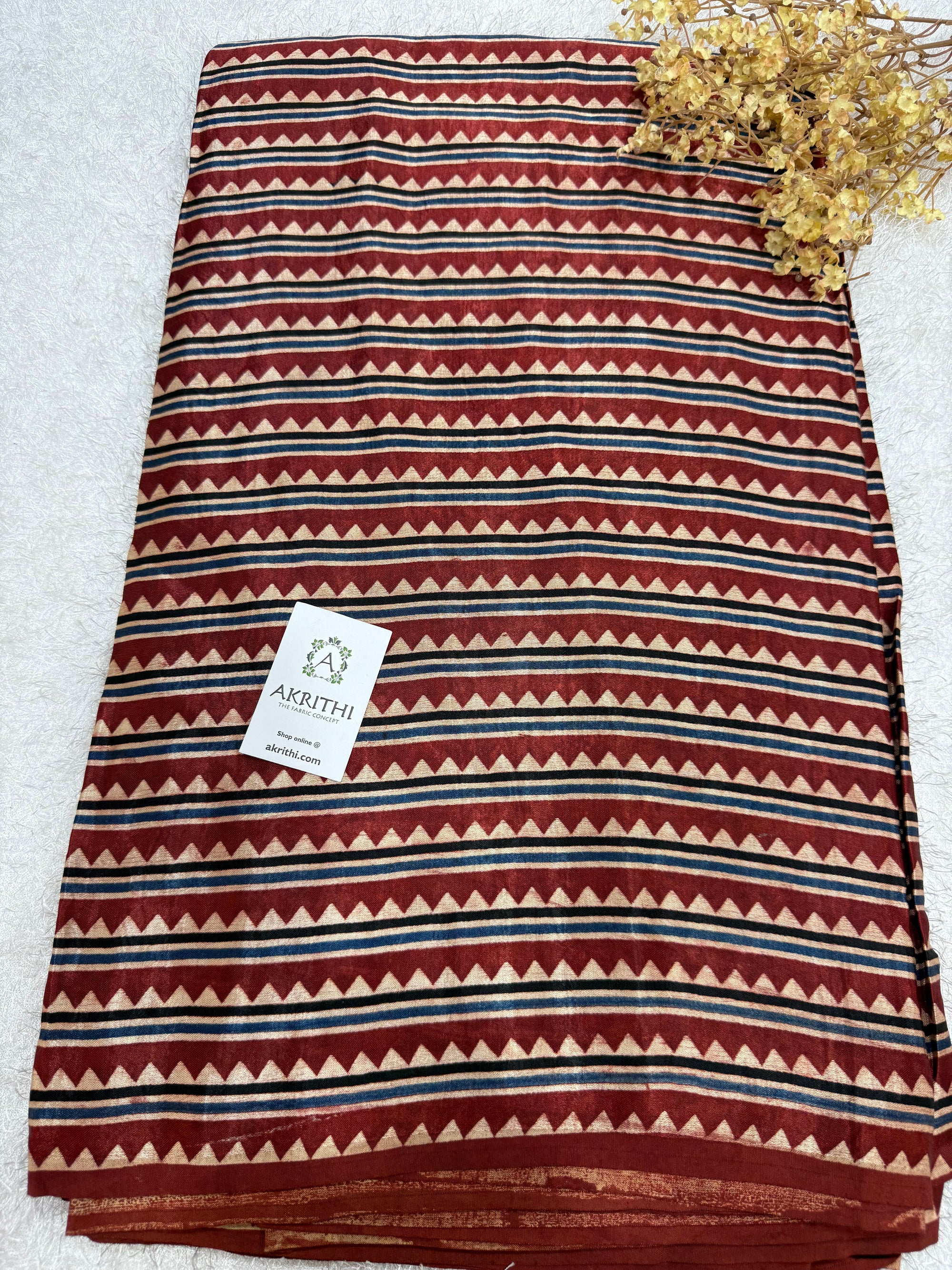 Ajrakh pure mashru silk fabric