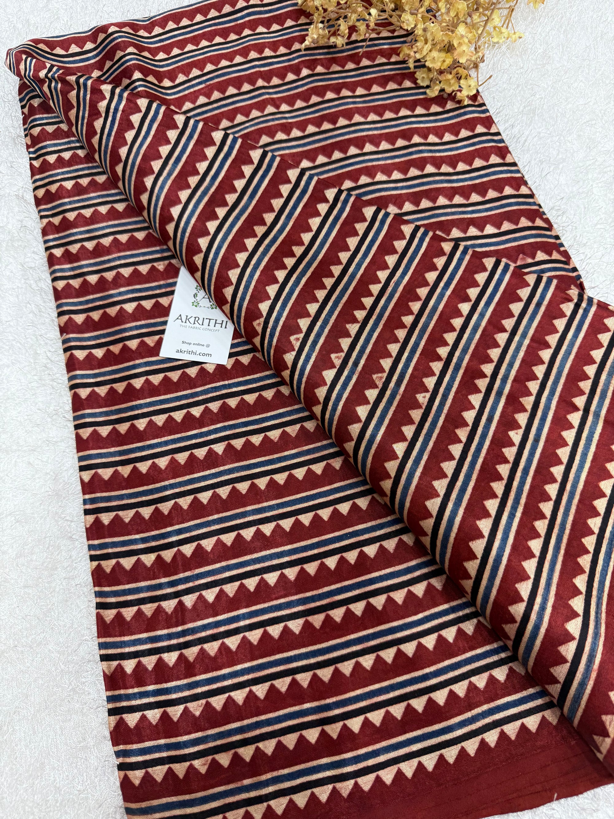 Ajrakh pure mashru silk fabric