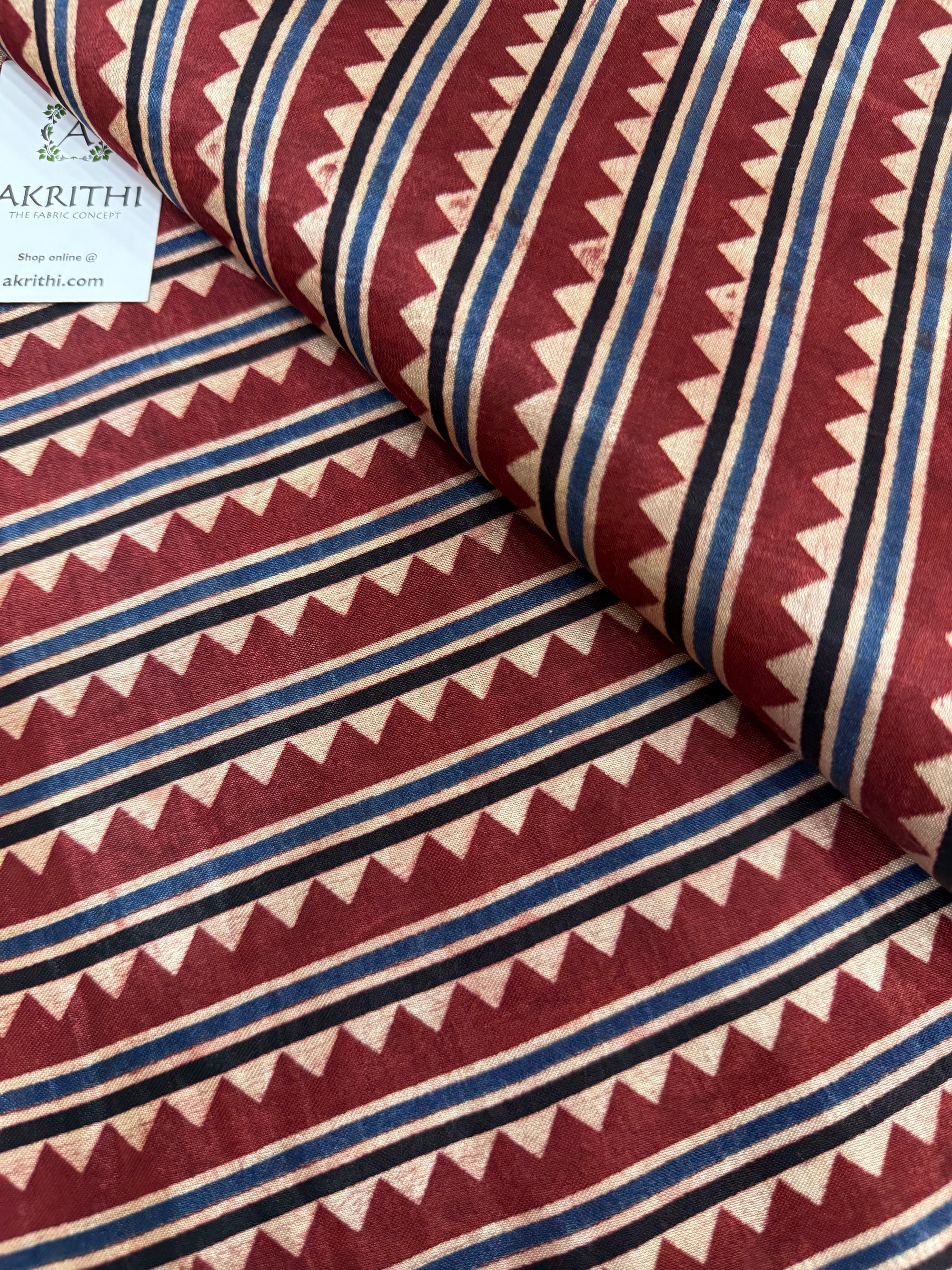 Ajrakh pure mashru silk fabric