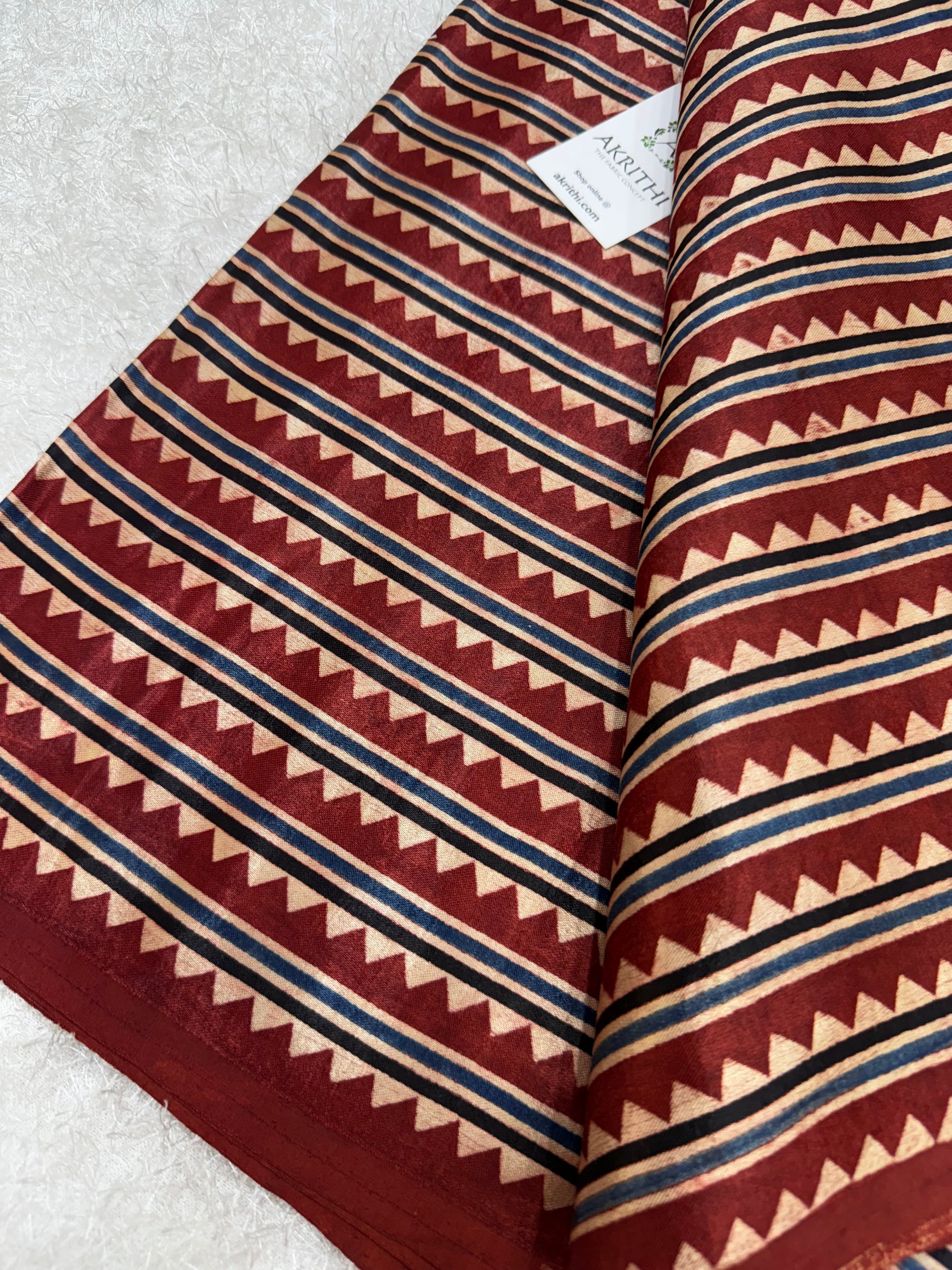 Ajrakh pure mashru silk fabric