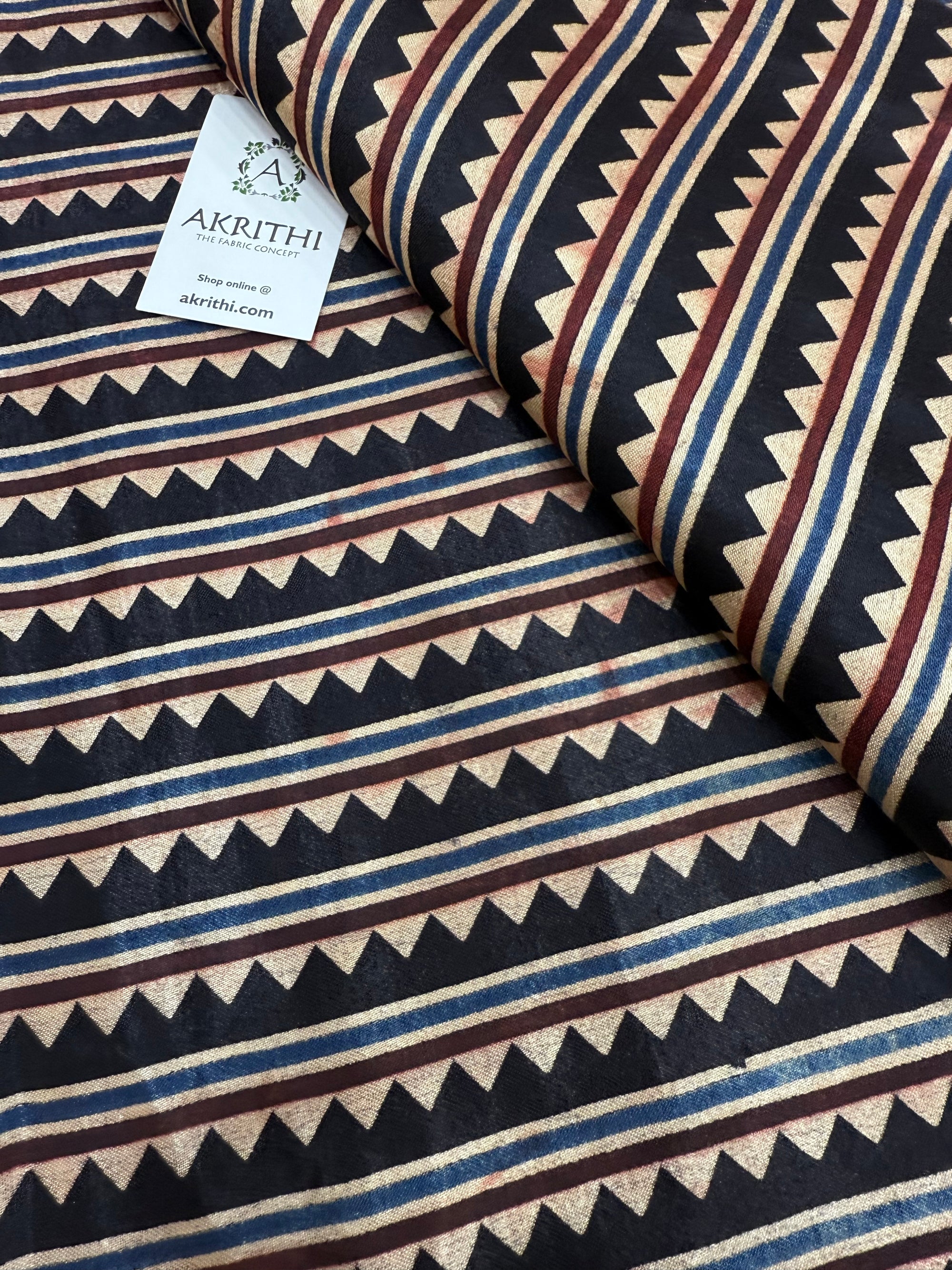 Ajrakh pure mashru silk fabric