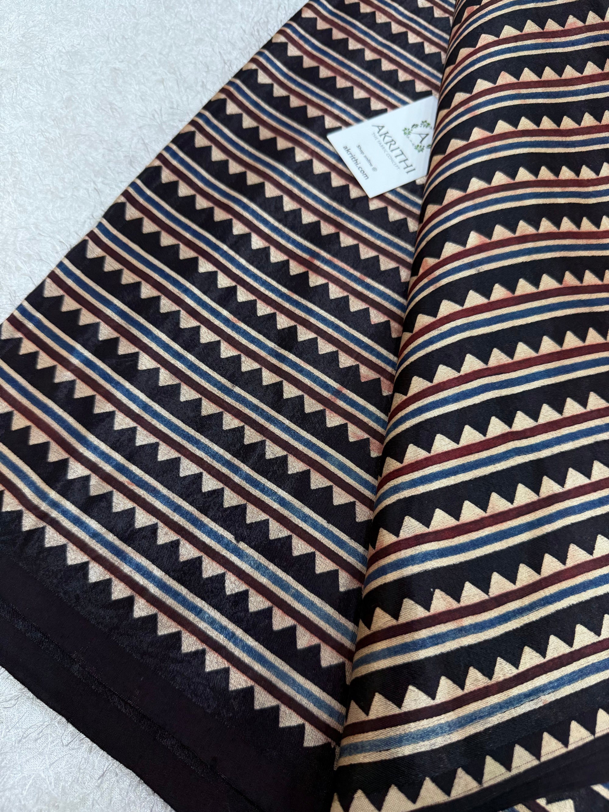 Ajrakh pure mashru silk fabric
