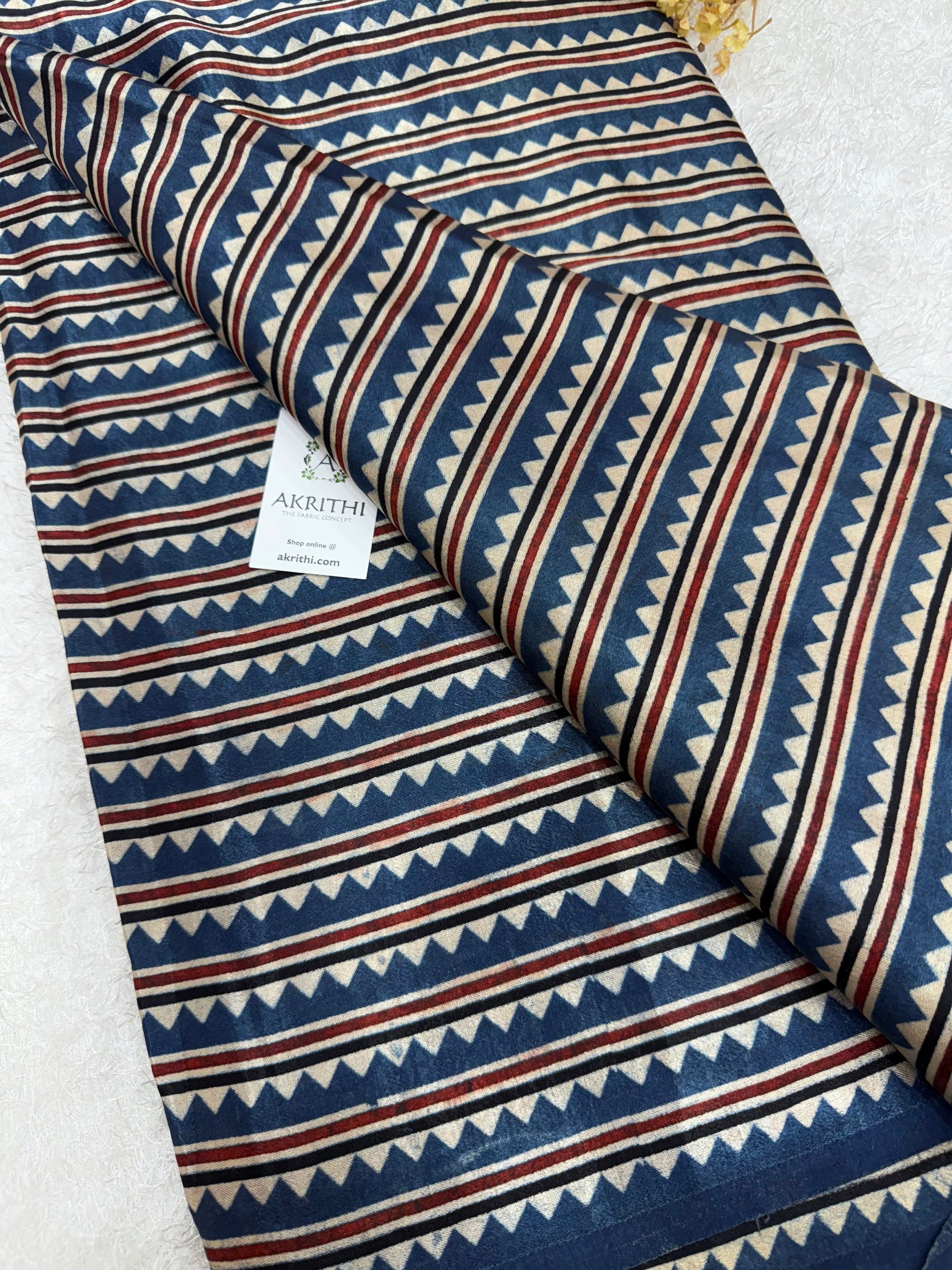 Ajrakh pure mashru silk fabric
