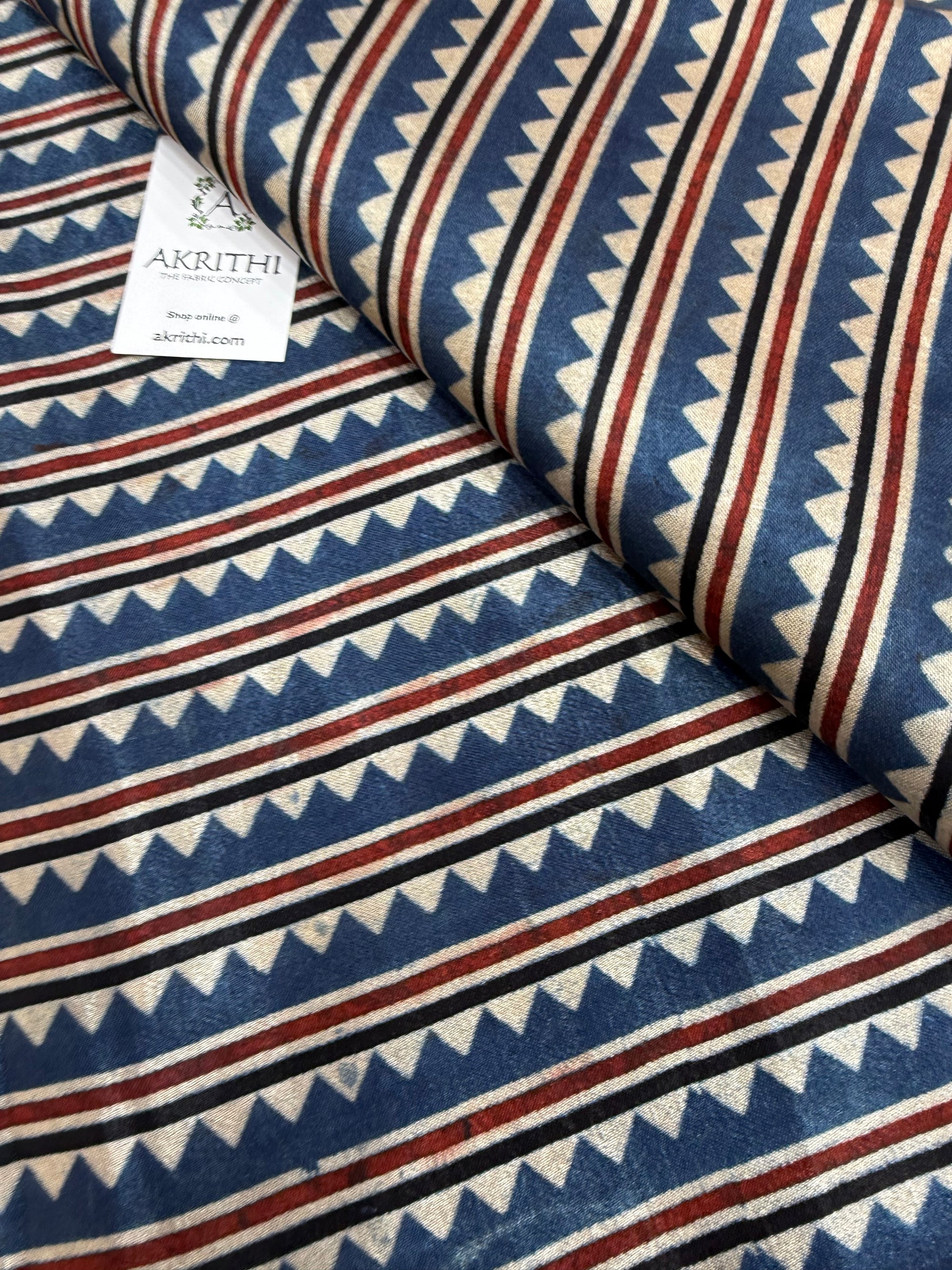 Ajrakh pure mashru silk fabric