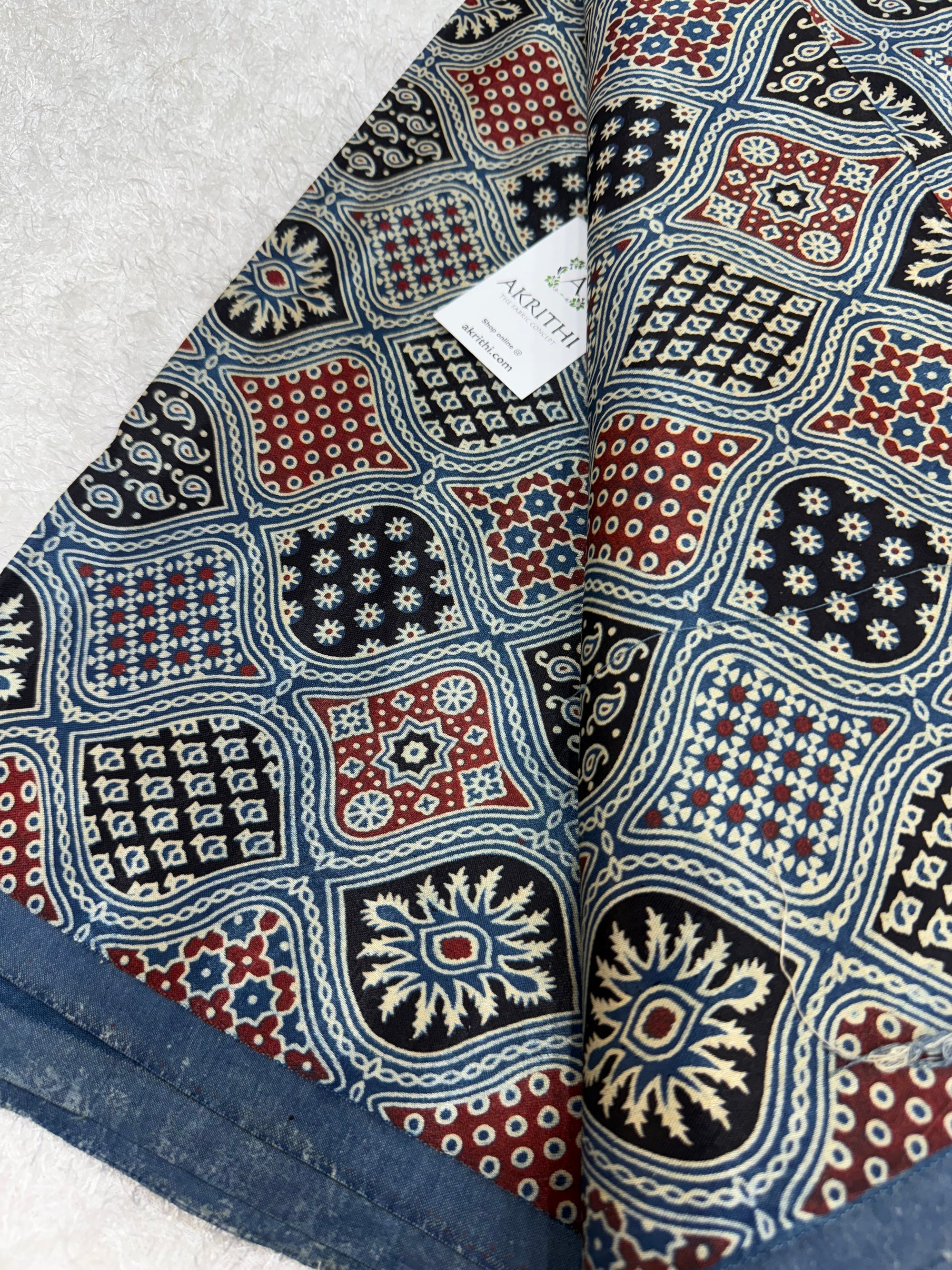 Ajrakh pure mashru silk fabric
