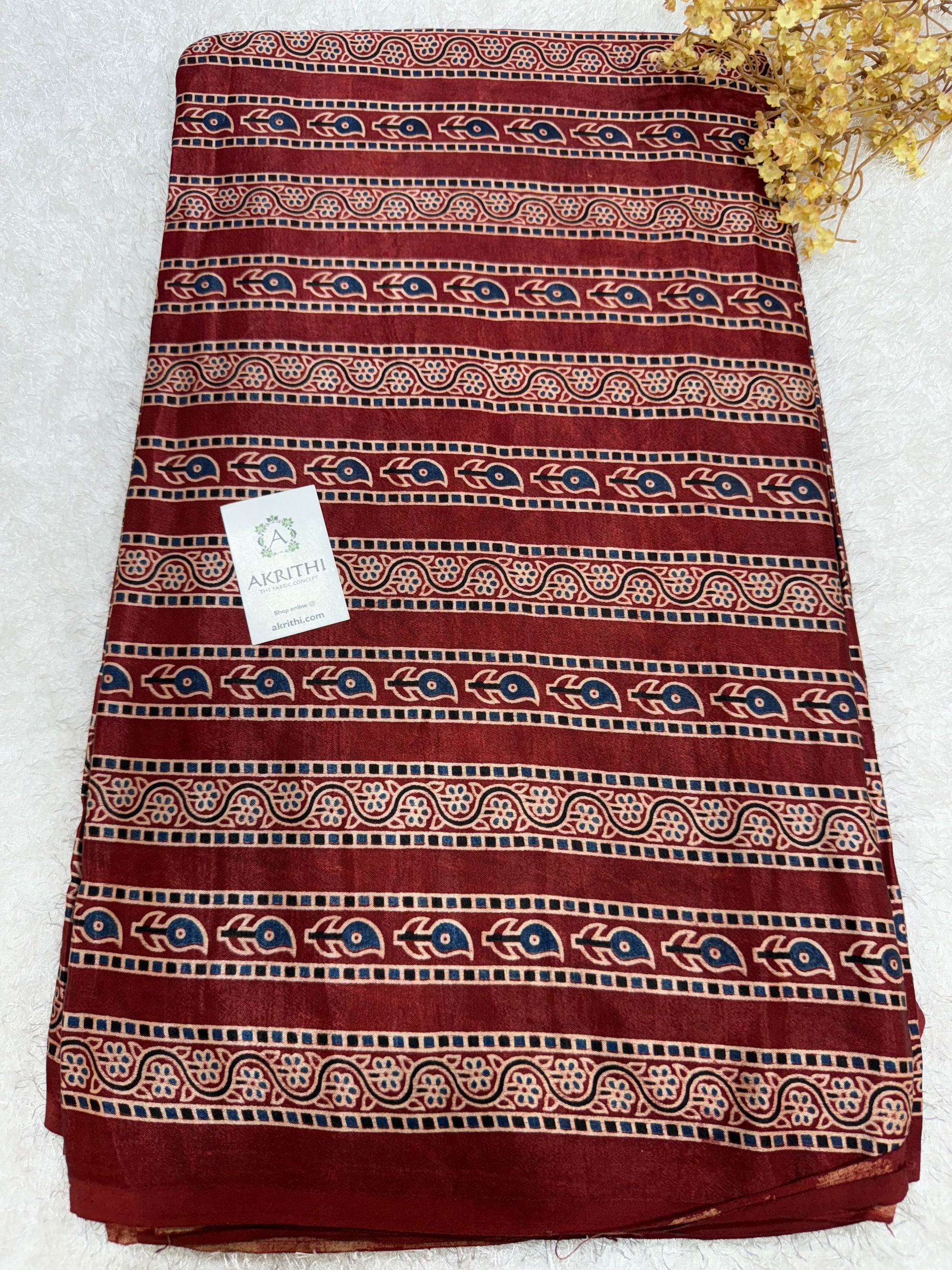 Ajrakh pure mashru silk fabric
