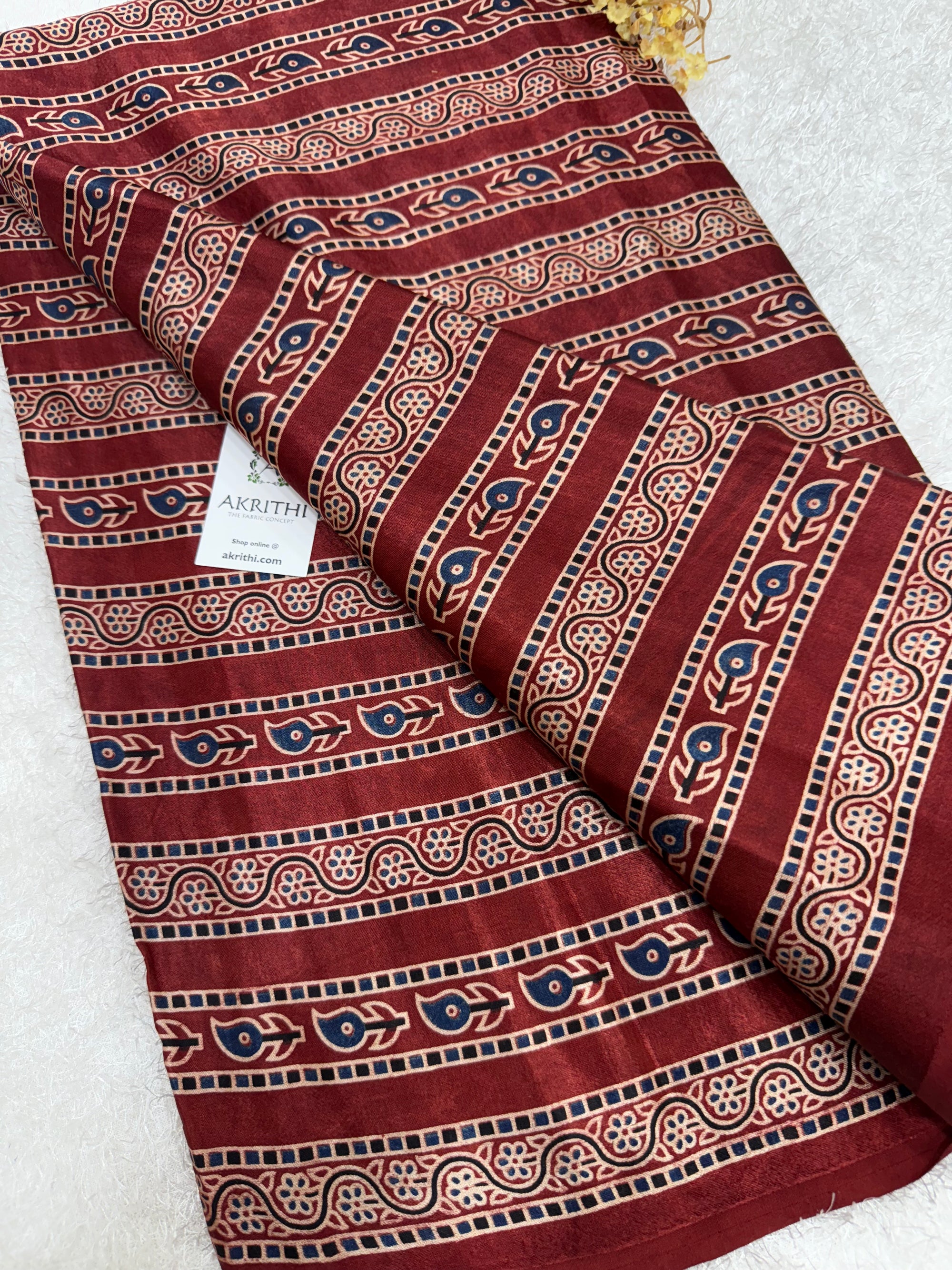 Ajrakh pure mashru silk fabric