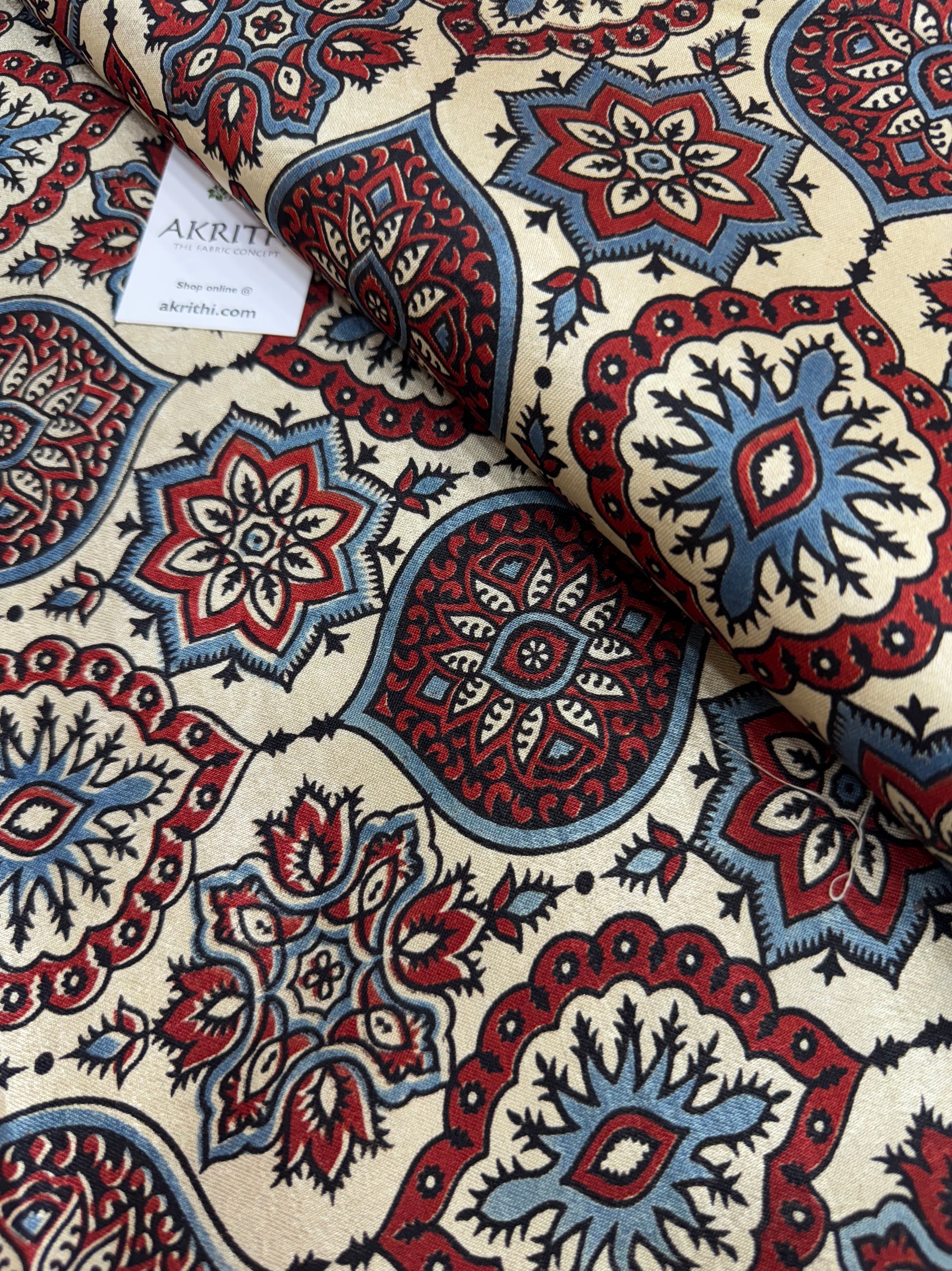 Ajrakh pure mashru silk fabric