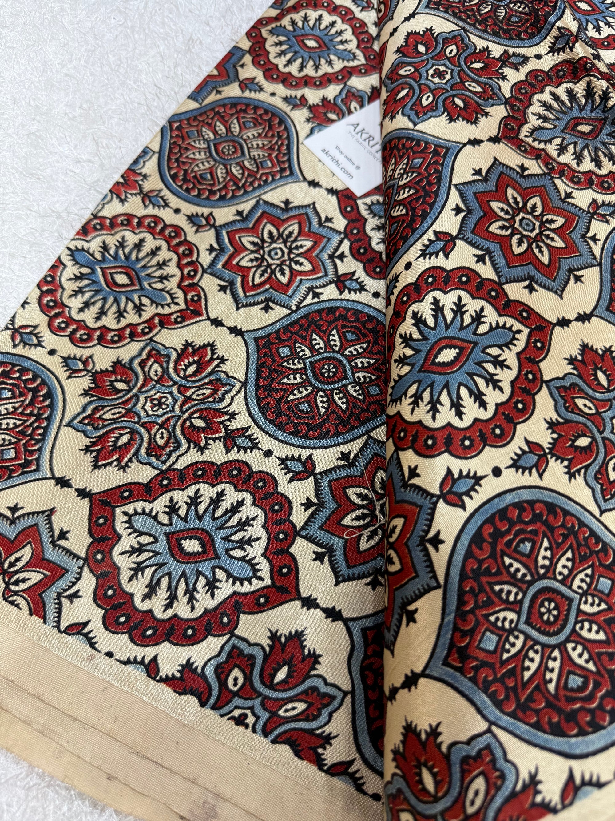 Ajrakh pure mashru silk fabric
