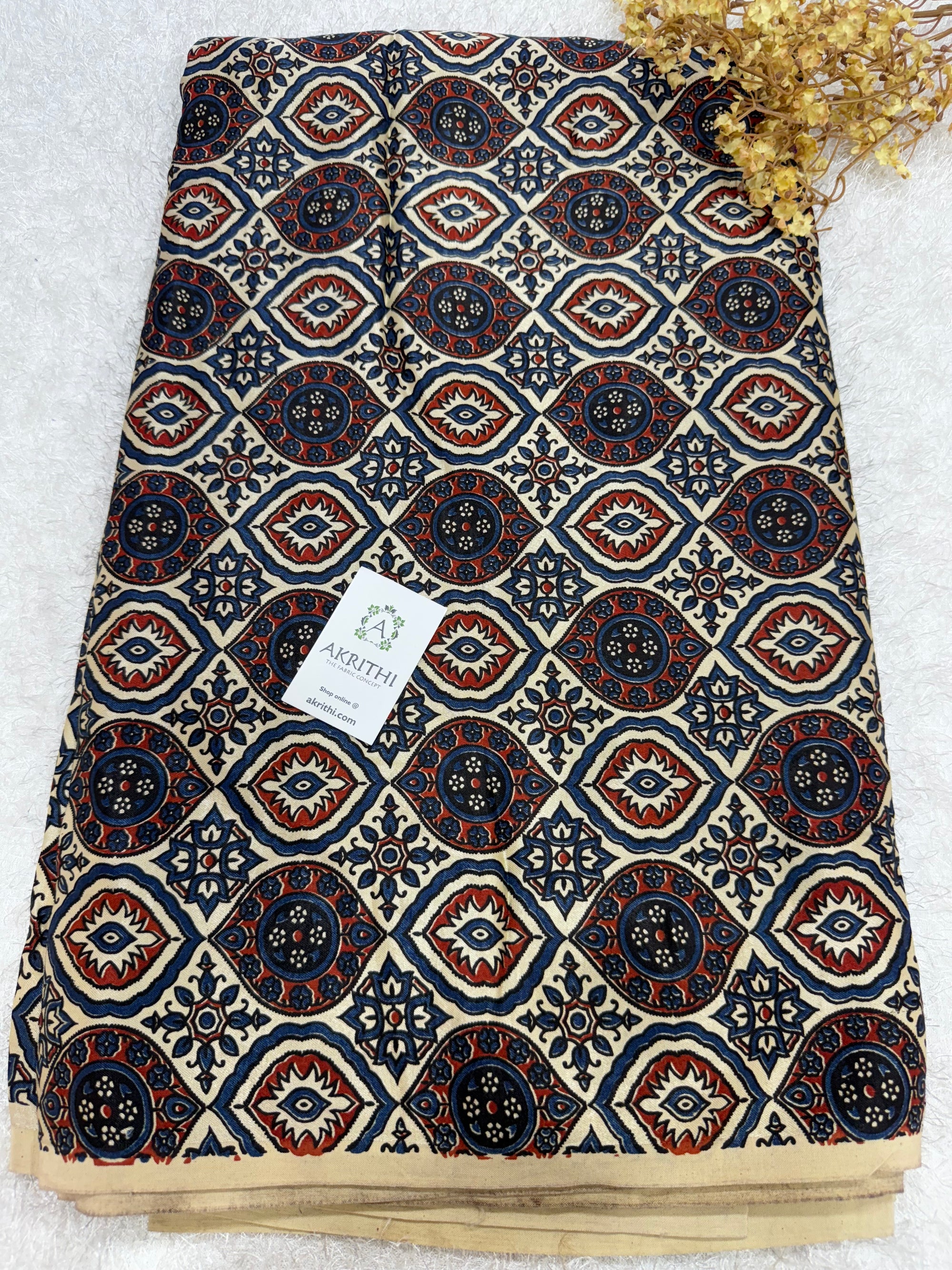 Ajrakh pure mashru silk fabric