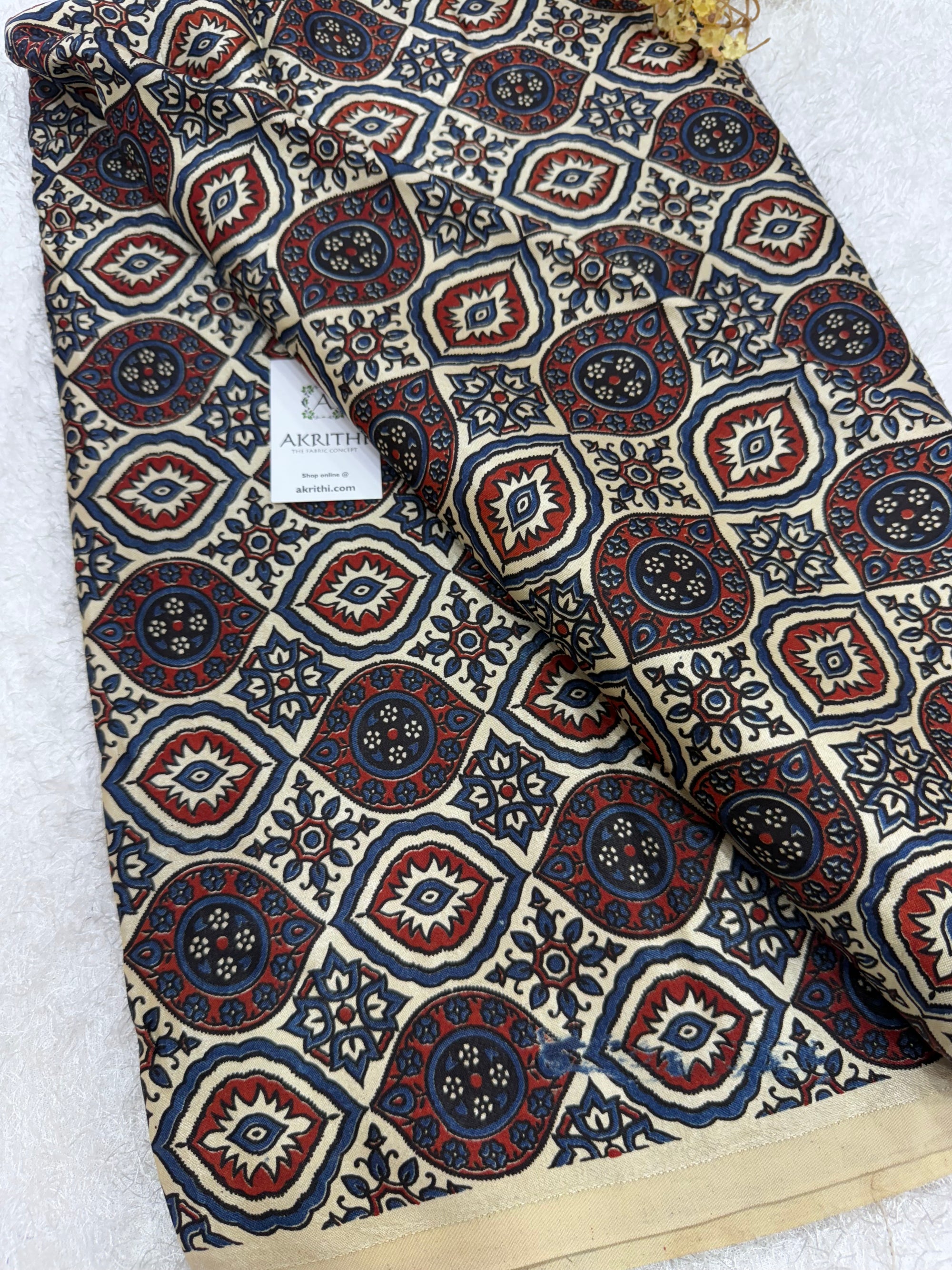 Ajrakh pure mashru silk fabric