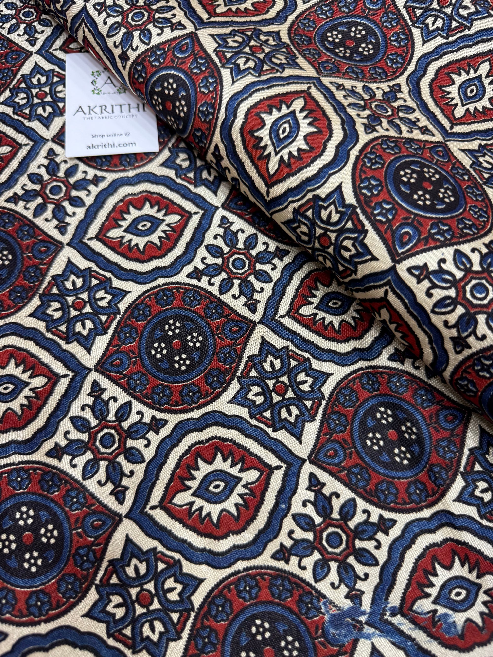 Ajrakh pure mashru silk fabric