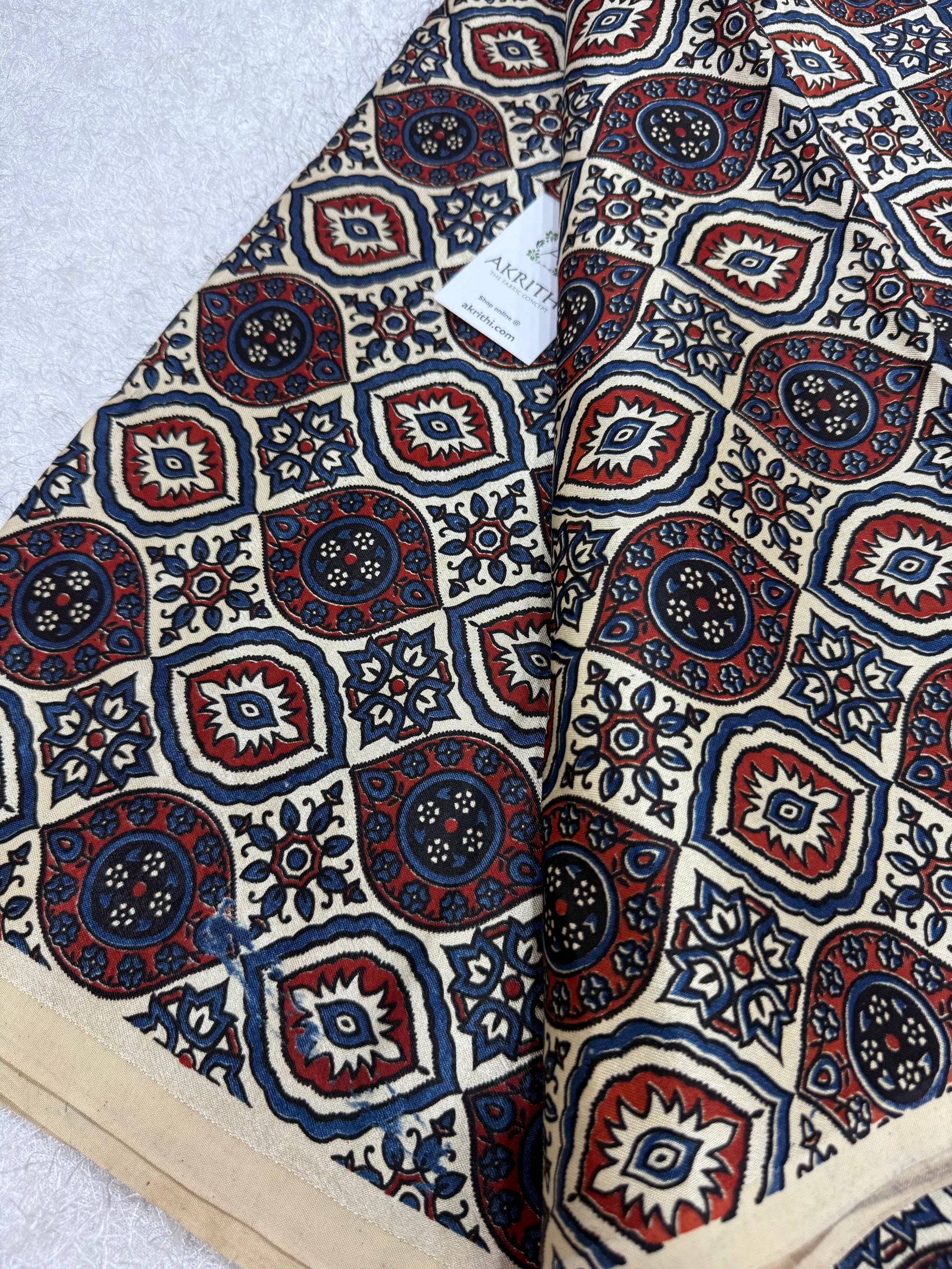 Ajrakh pure mashru silk fabric