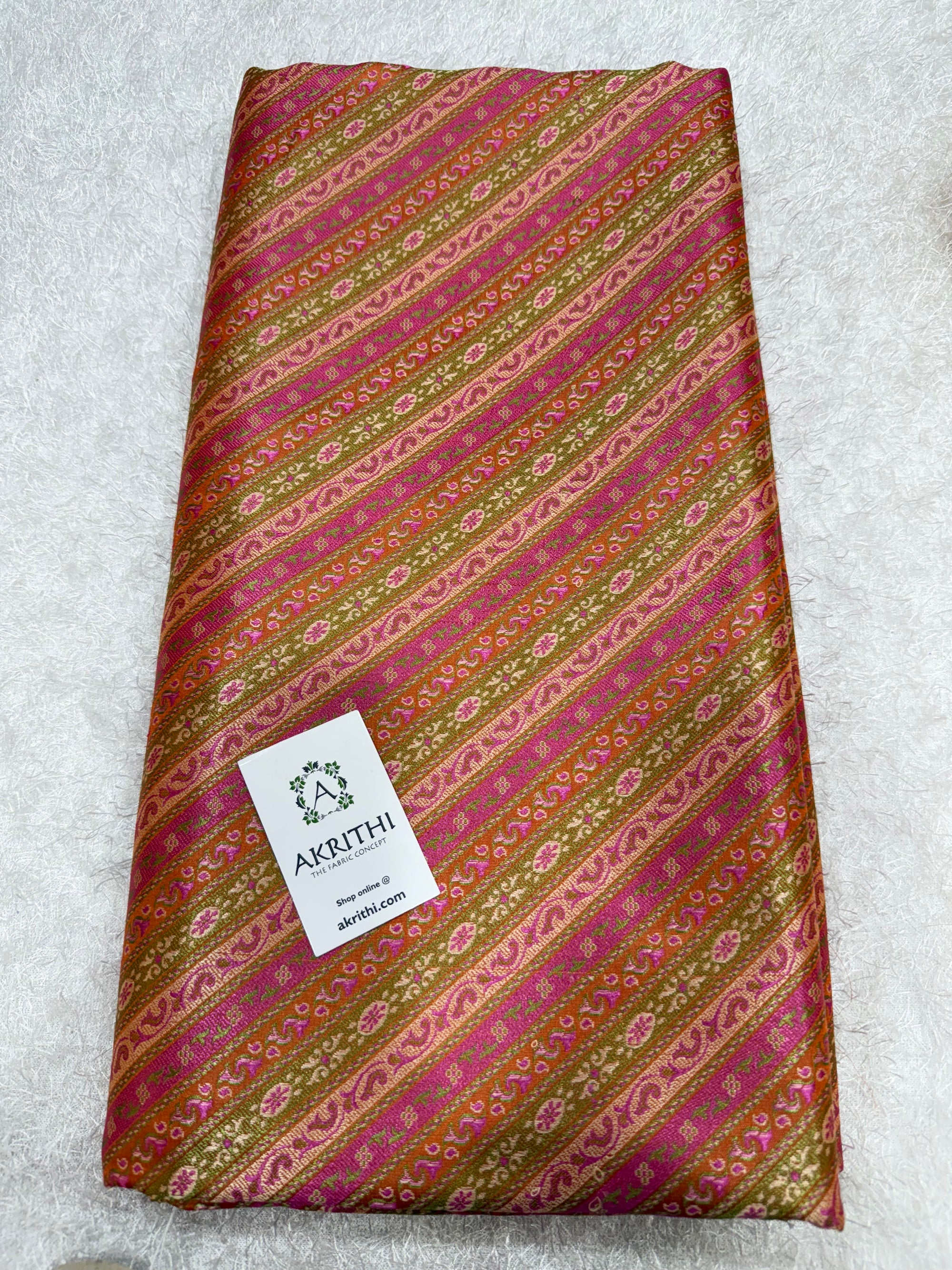 Pure Banarasi resham tanchoi brocade fabric
