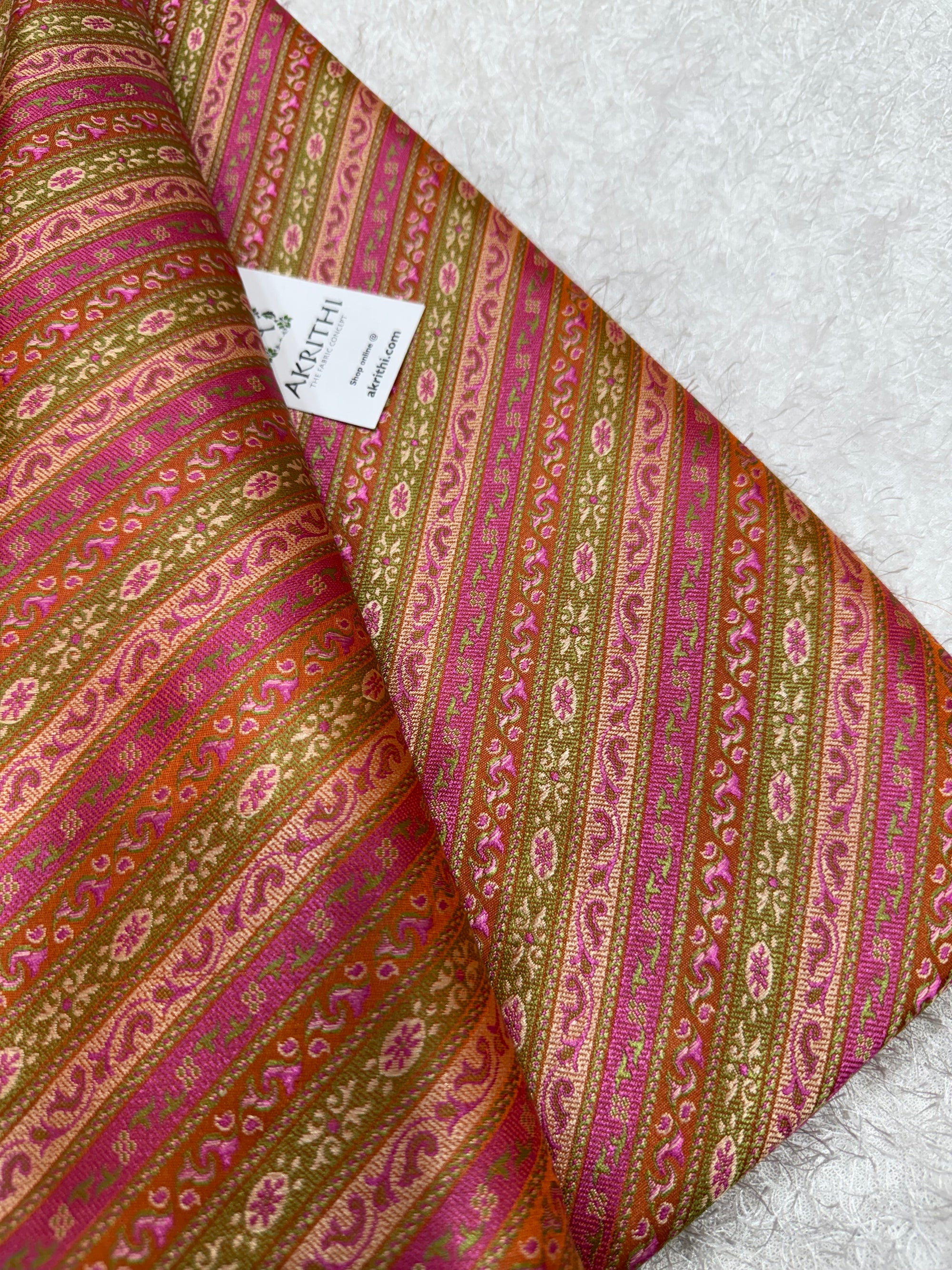 Pure Banarasi resham tanchoi brocade fabric