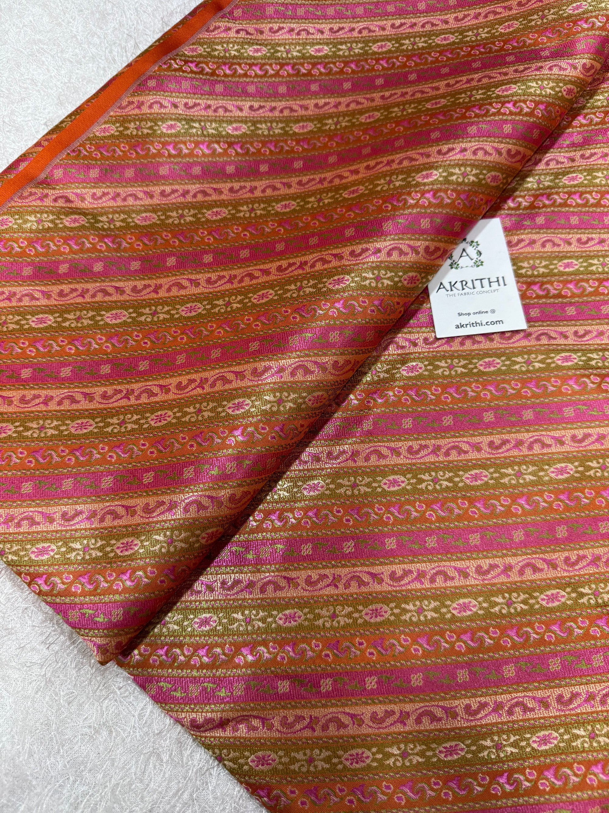Pure Banarasi resham tanchoi brocade fabric