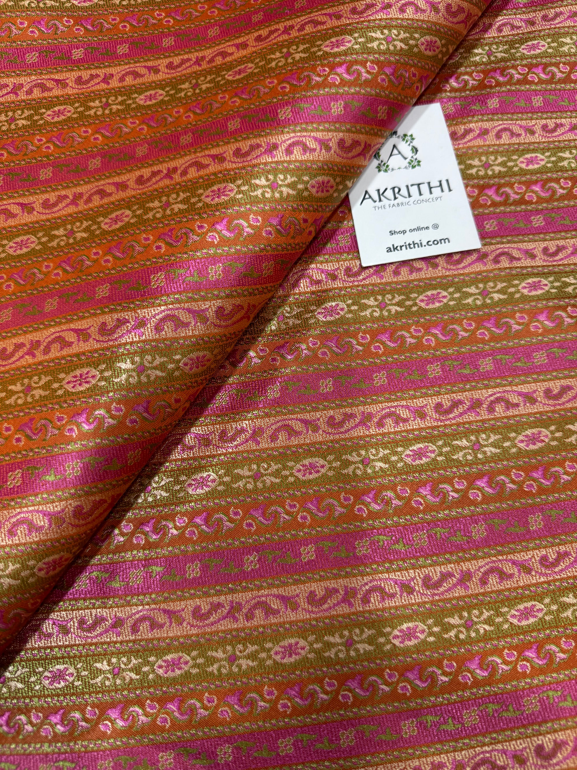 Pure Banarasi resham tanchoi brocade fabric
