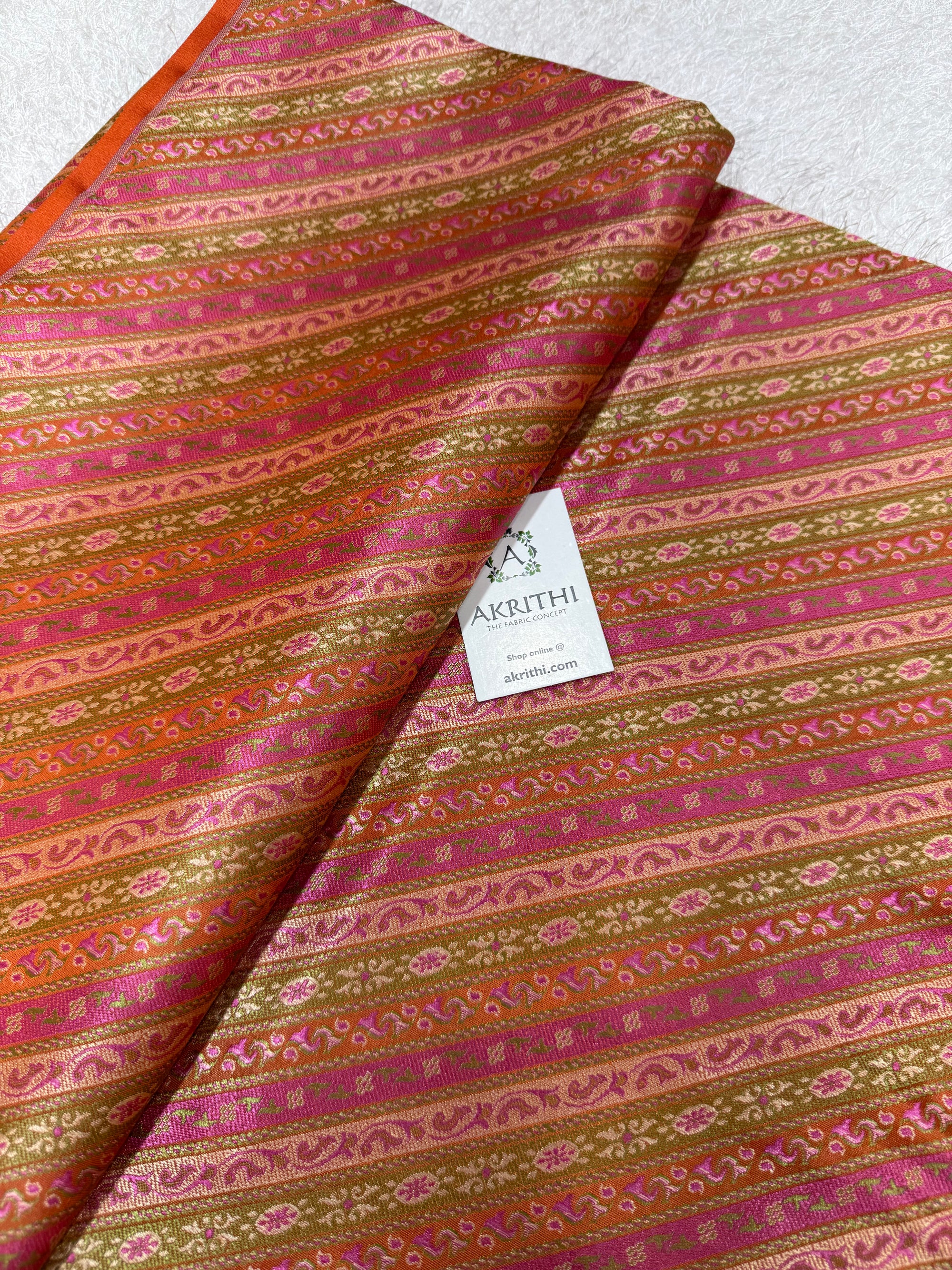 Pure Banarasi resham tanchoi brocade fabric