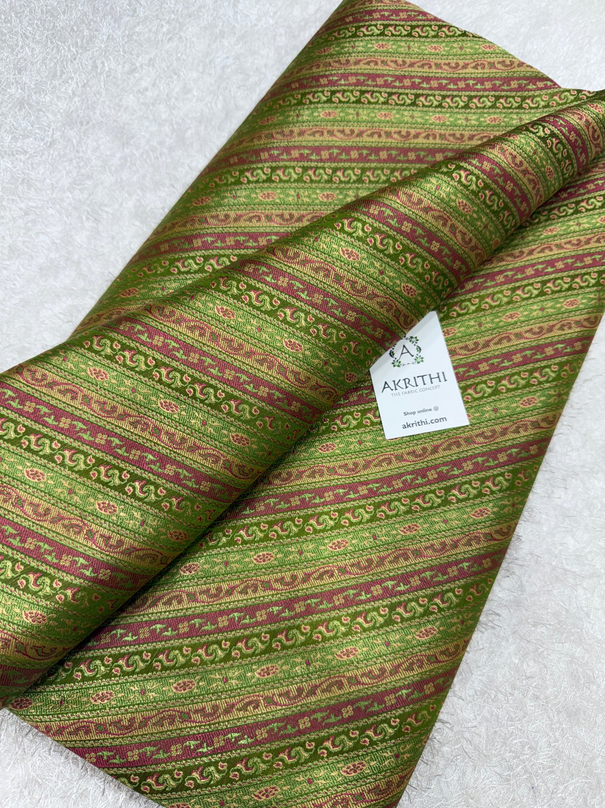 Pure Banarasi resham tanchoi brocade fabric