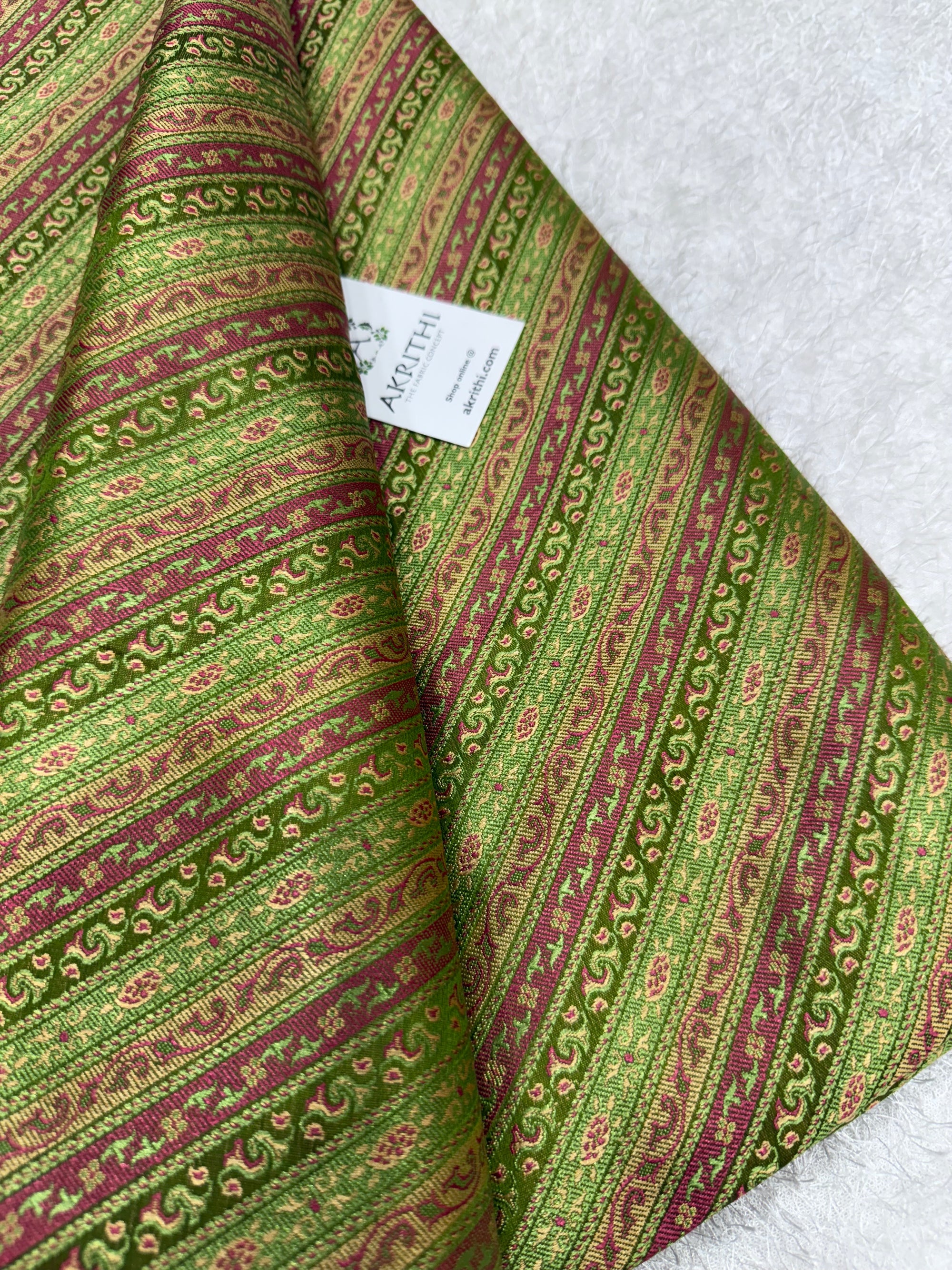 Pure Banarasi resham tanchoi brocade fabric