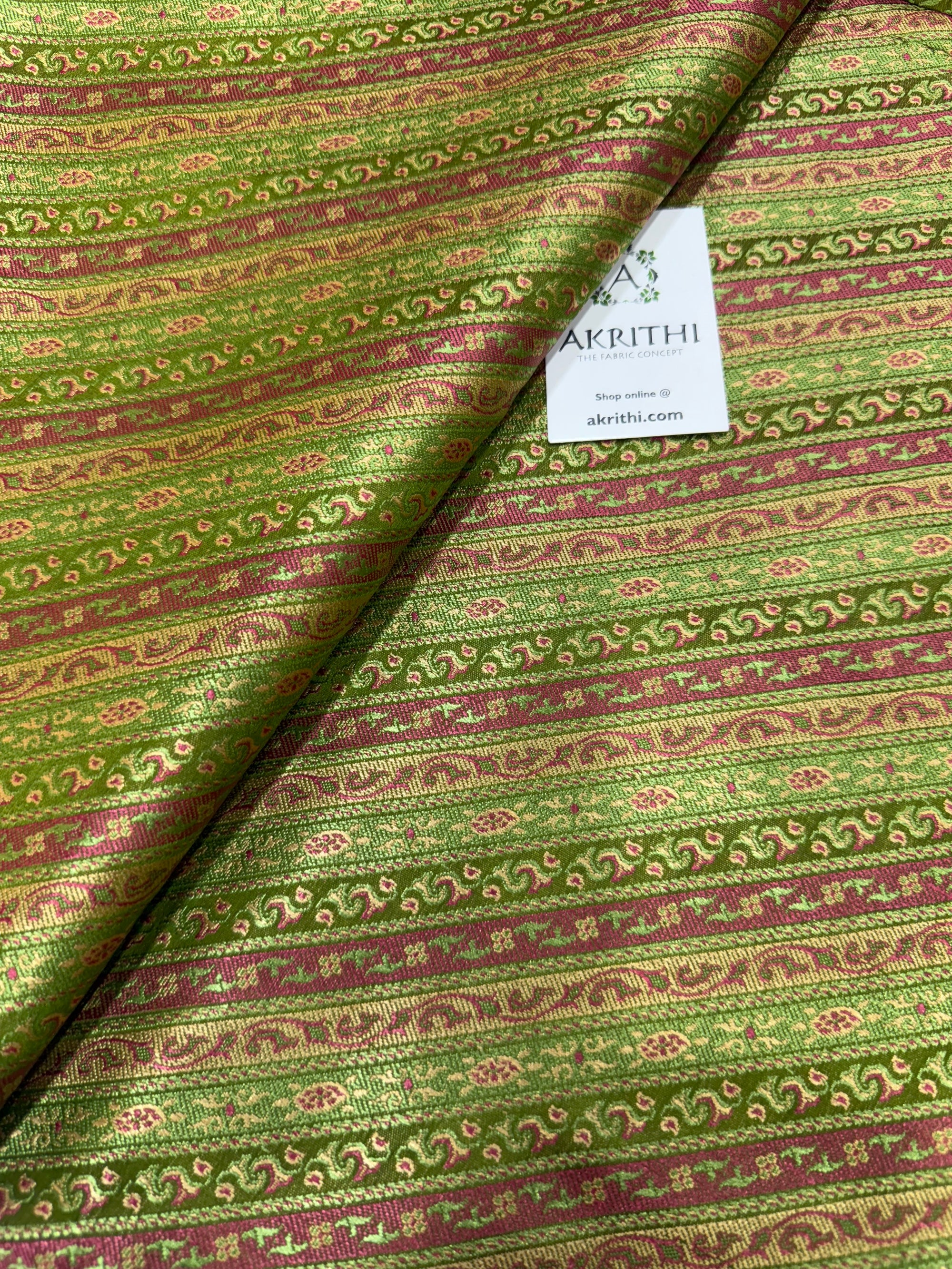 Pure Banarasi resham tanchoi brocade fabric