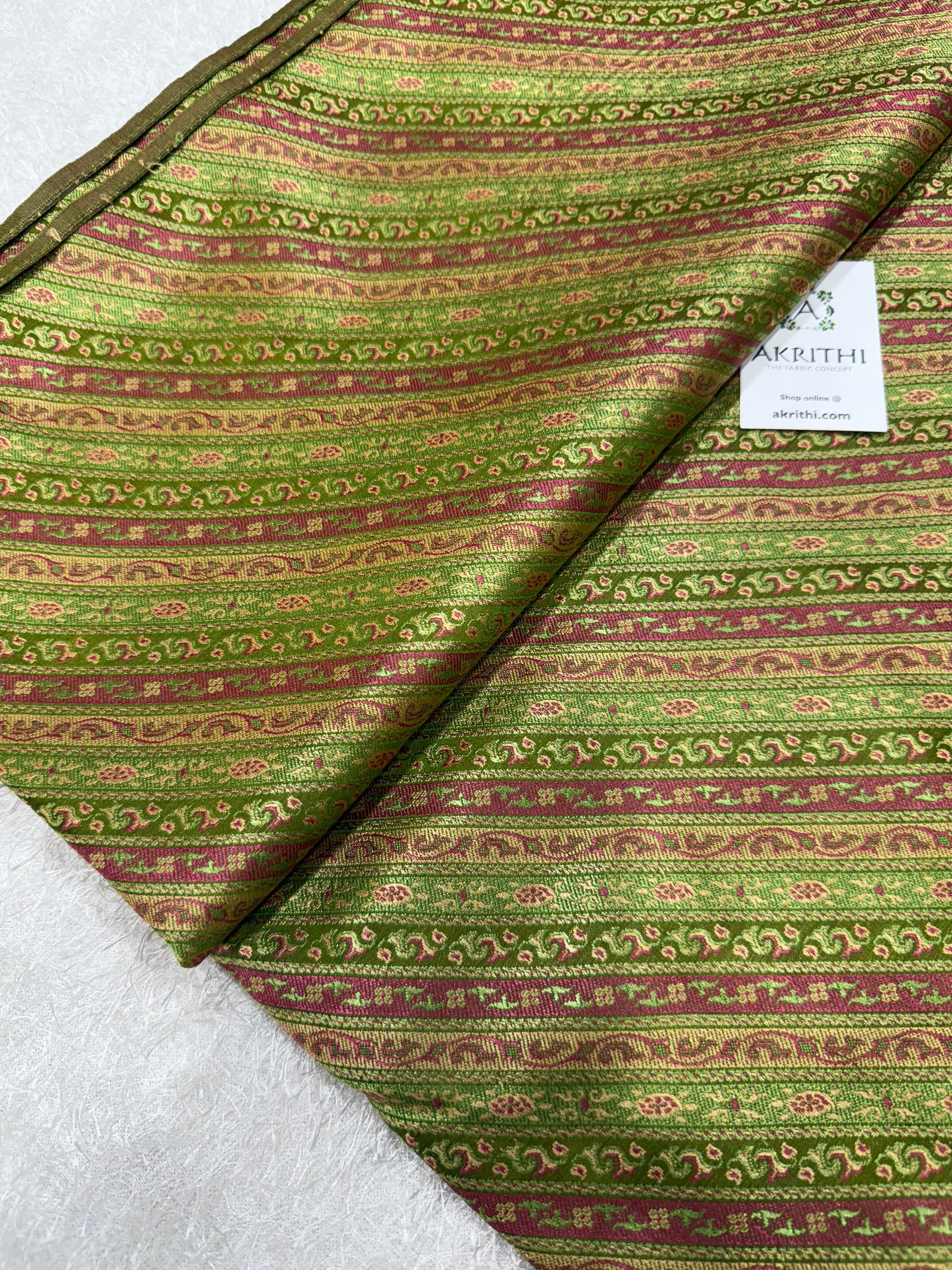 Pure Banarasi resham tanchoi brocade fabric