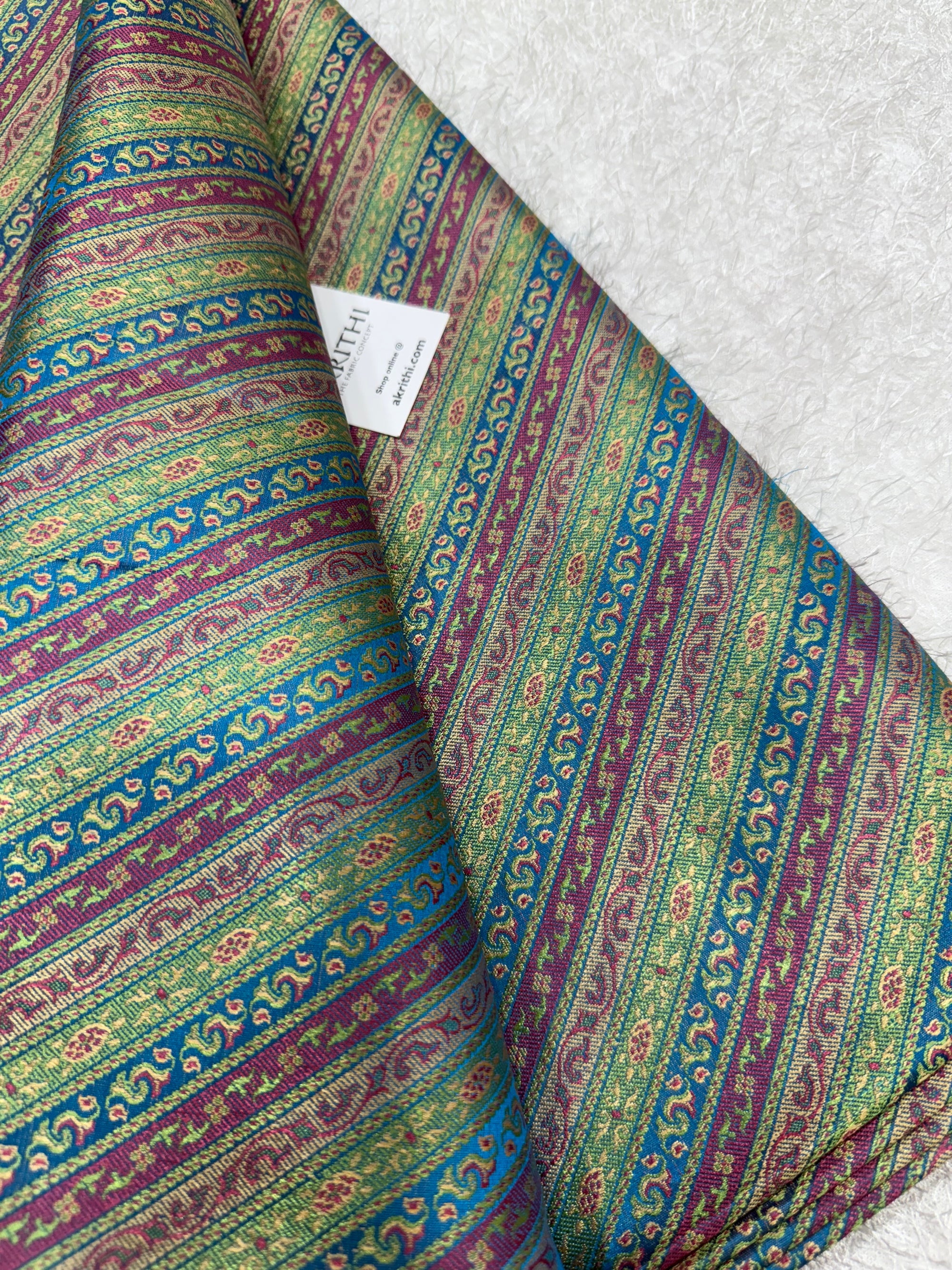 Pure Banarasi resham tanchoi brocade fabric