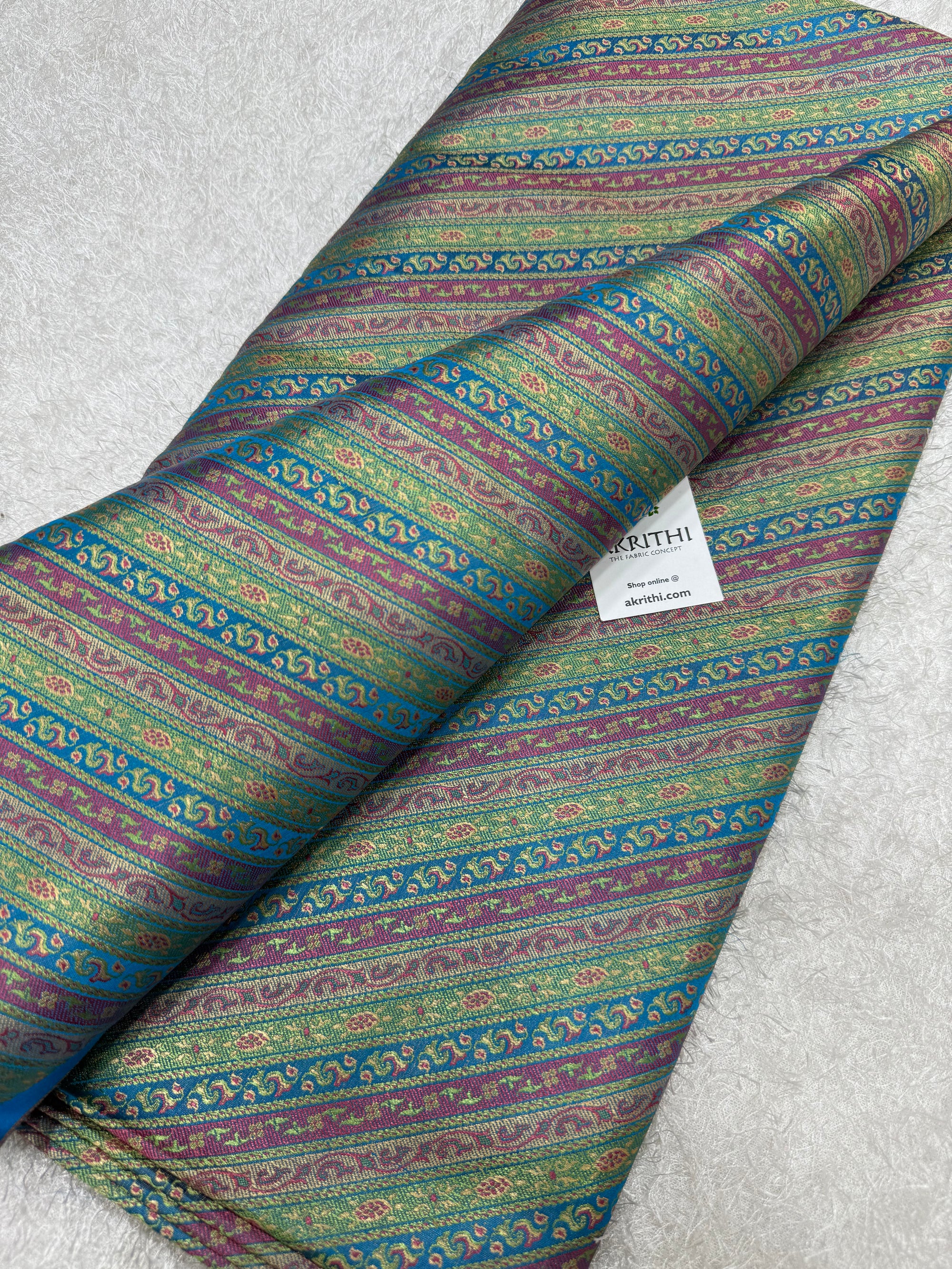 Pure Banarasi resham tanchoi brocade fabric