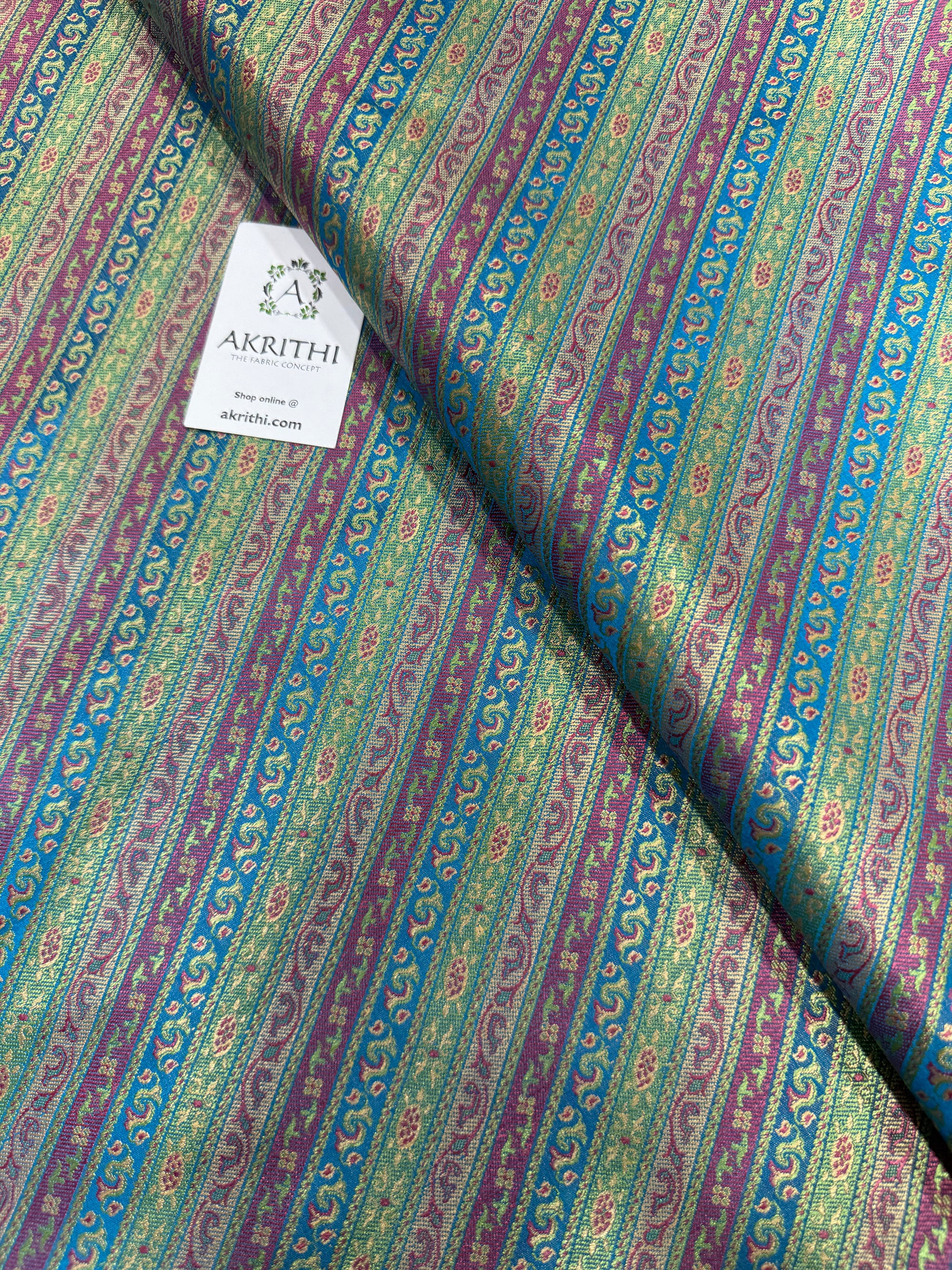 Pure Banarasi resham tanchoi brocade fabric