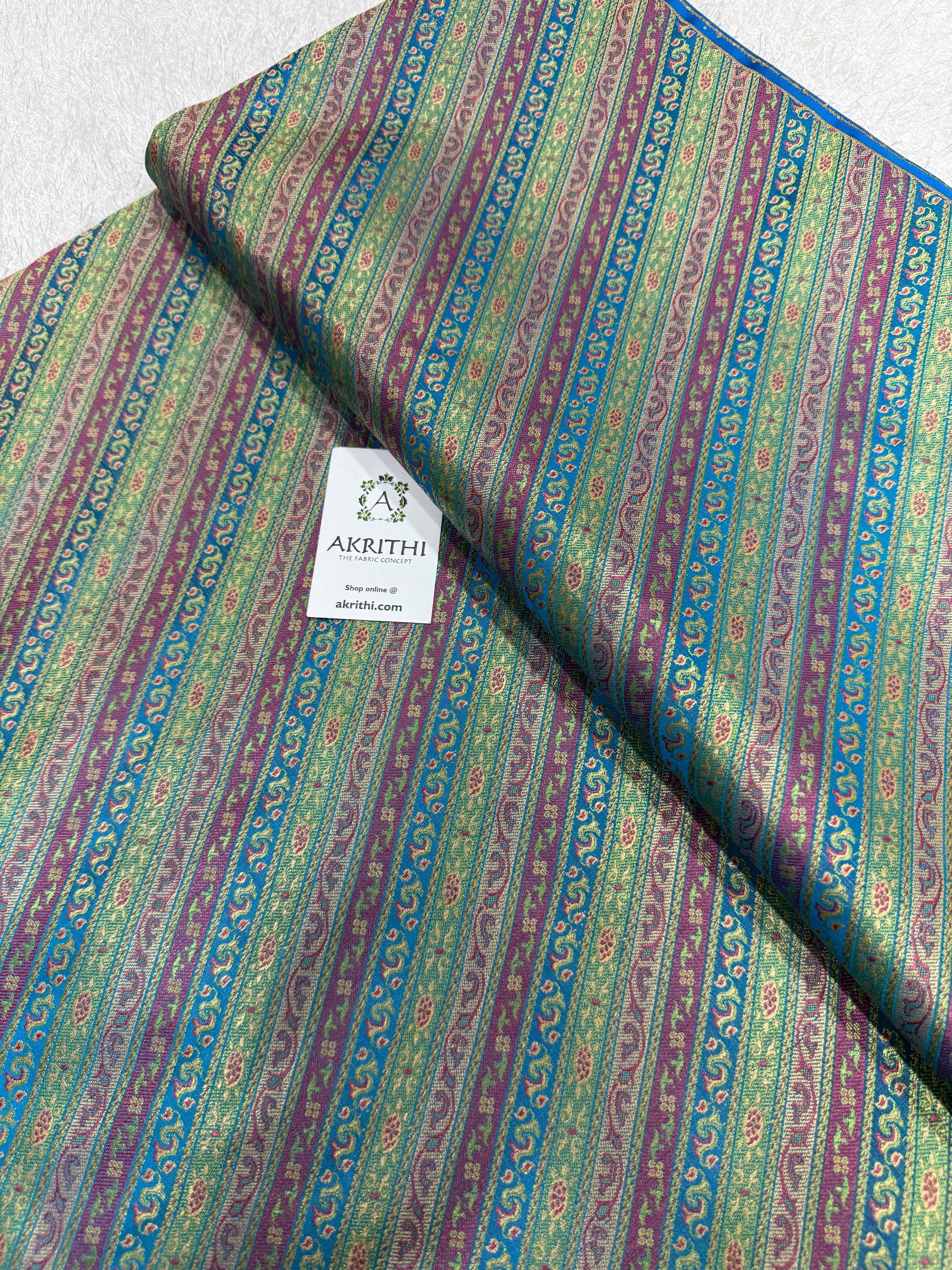 Pure Banarasi resham tanchoi brocade fabric