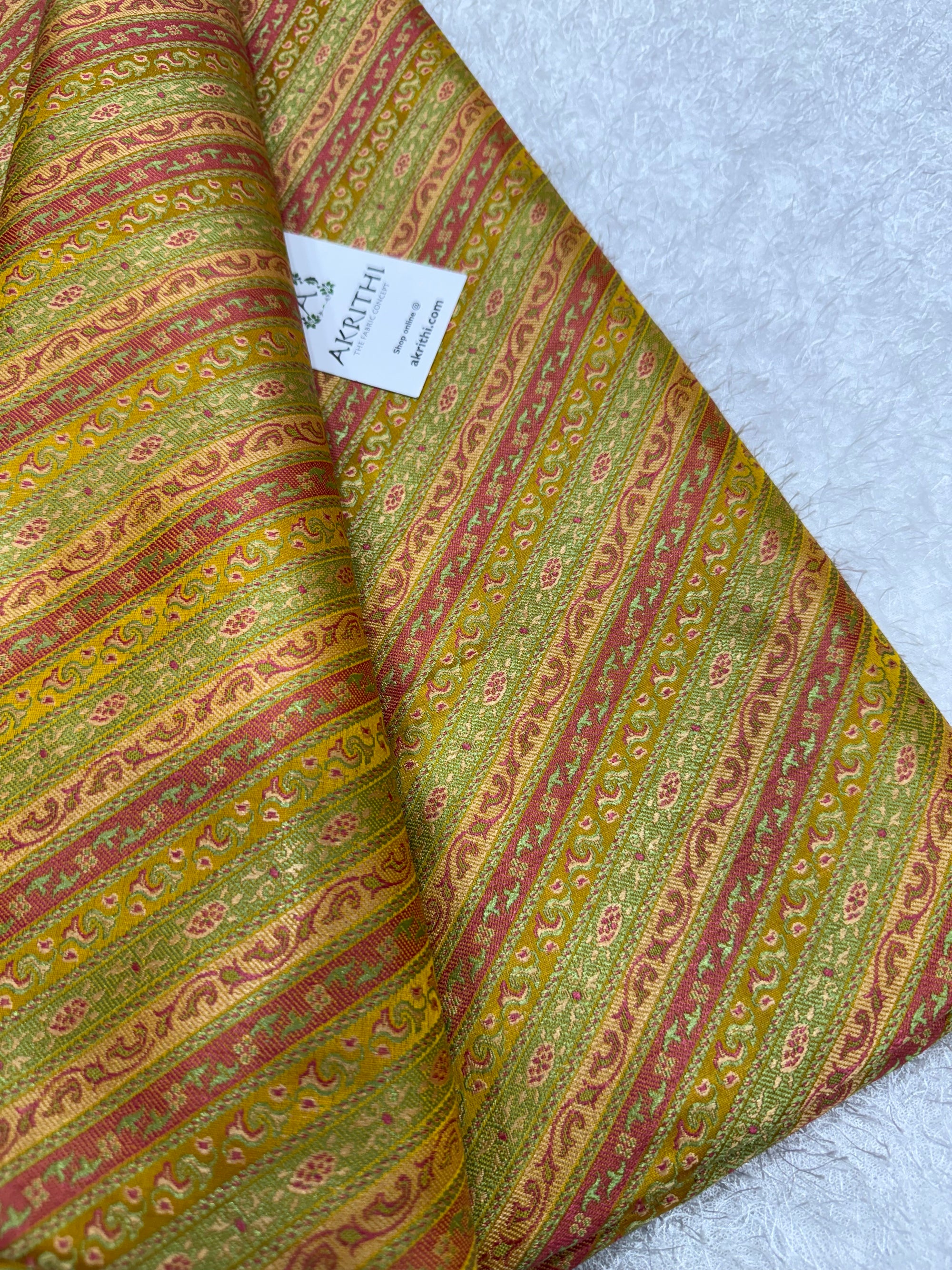 Pure Banarasi resham tanchoi brocade fabric