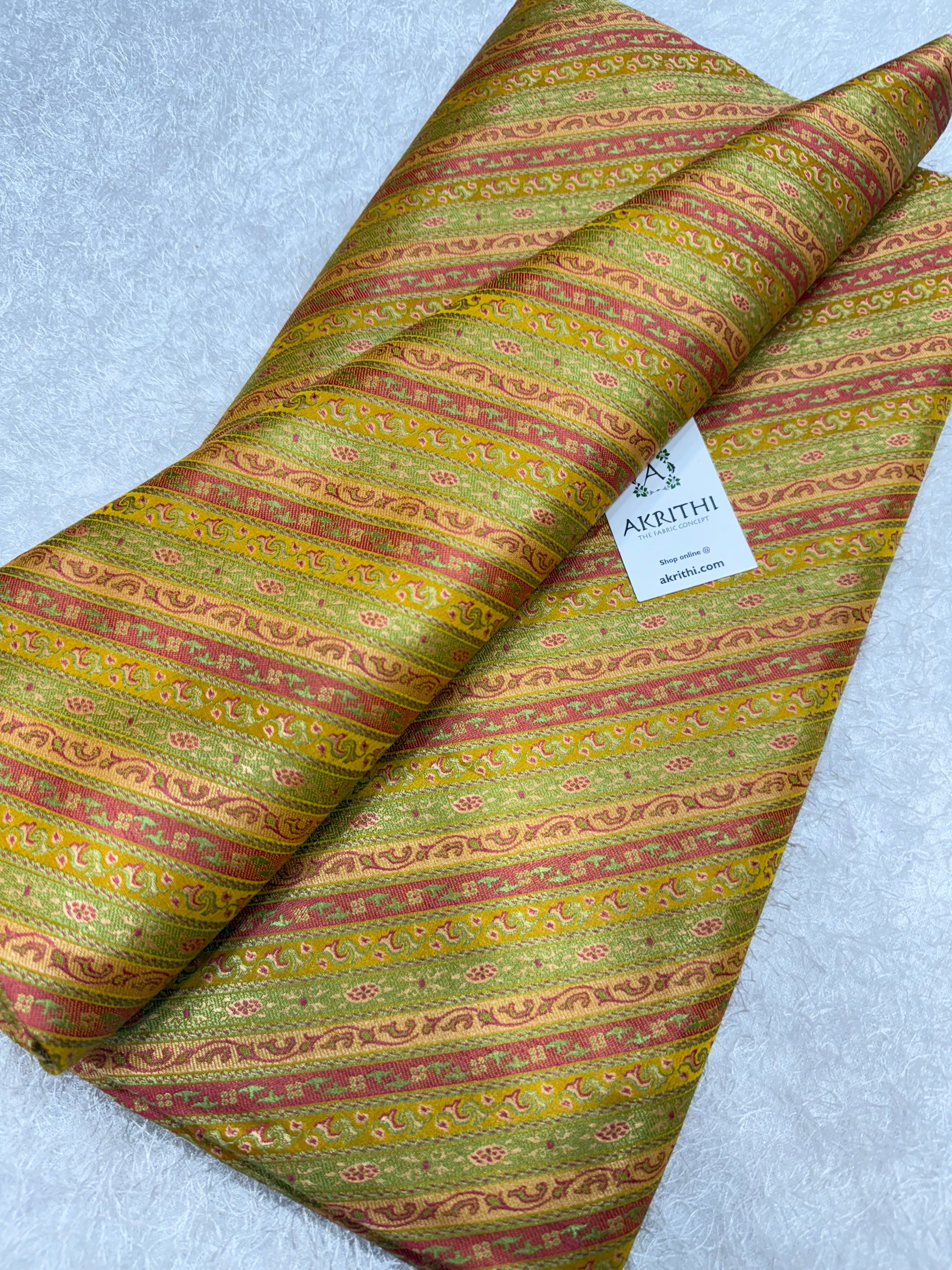 Pure Banarasi resham tanchoi brocade fabric