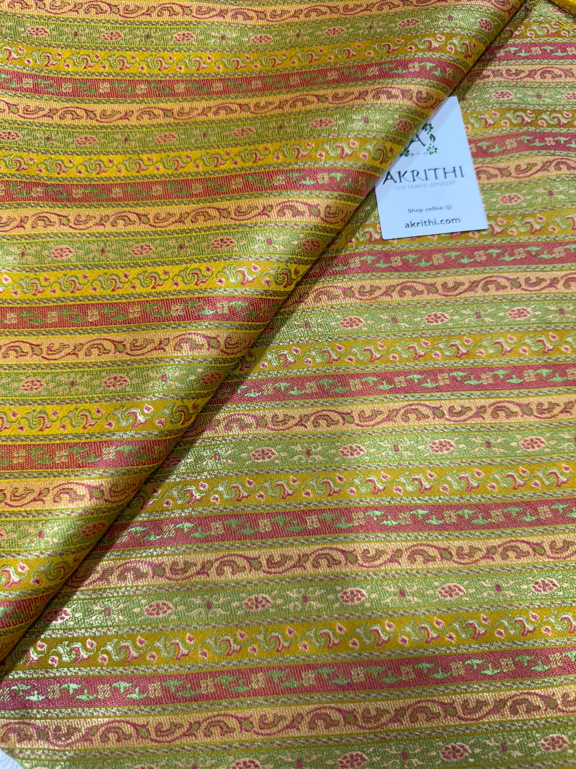 Pure Banarasi resham tanchoi brocade fabric