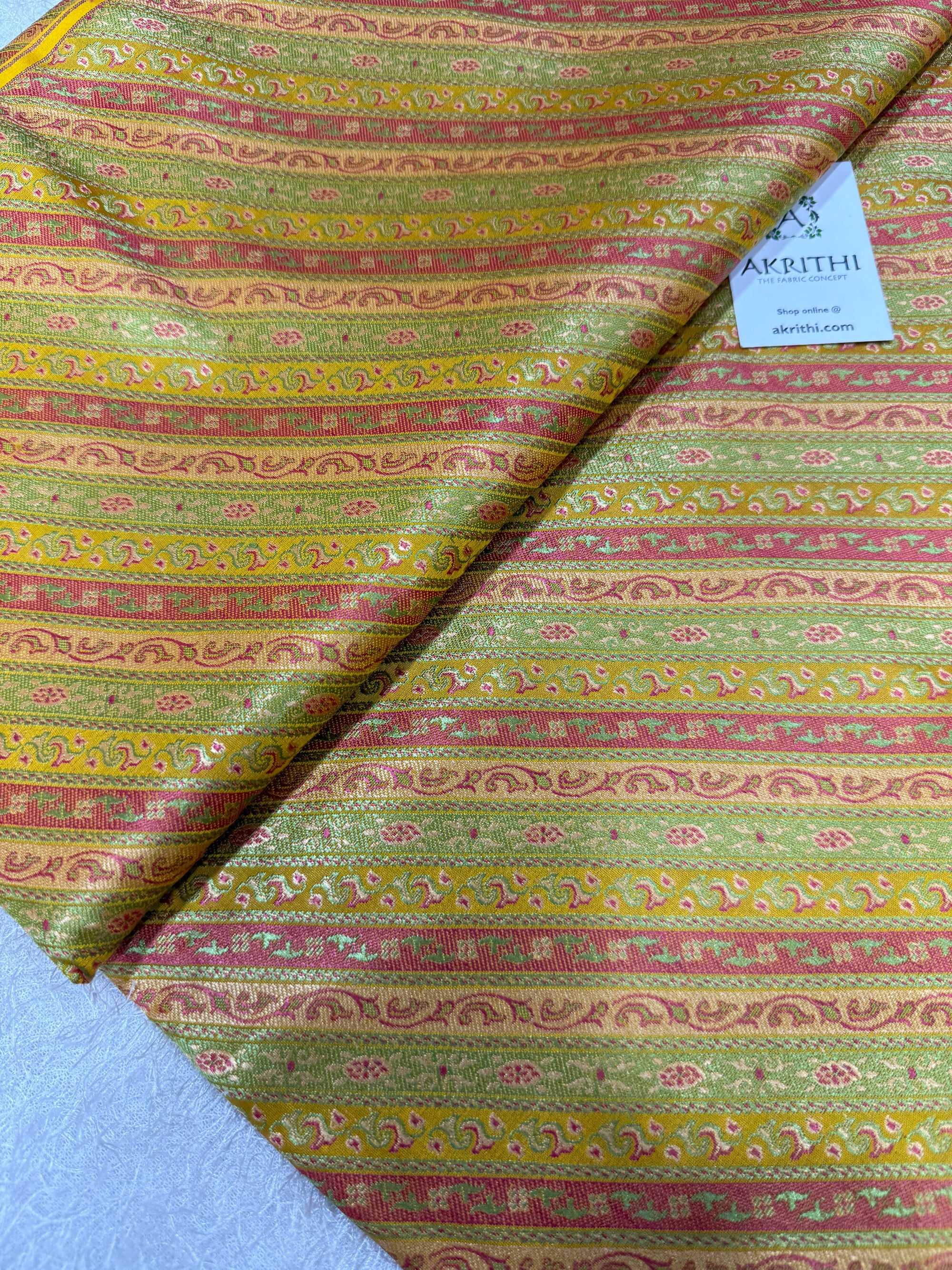Pure Banarasi resham tanchoi brocade fabric