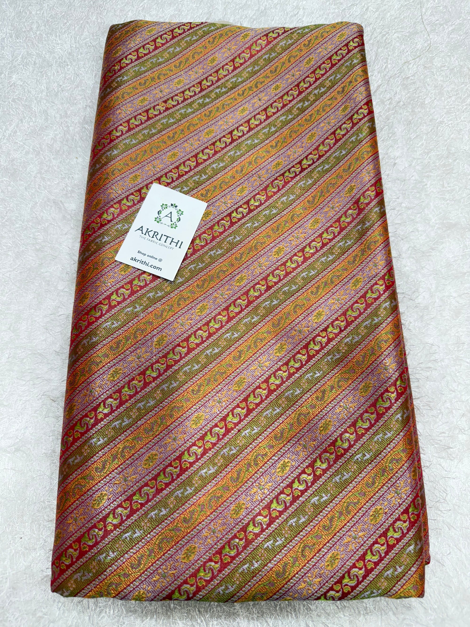 Pure Banarasi resham tanchoi brocade fabric