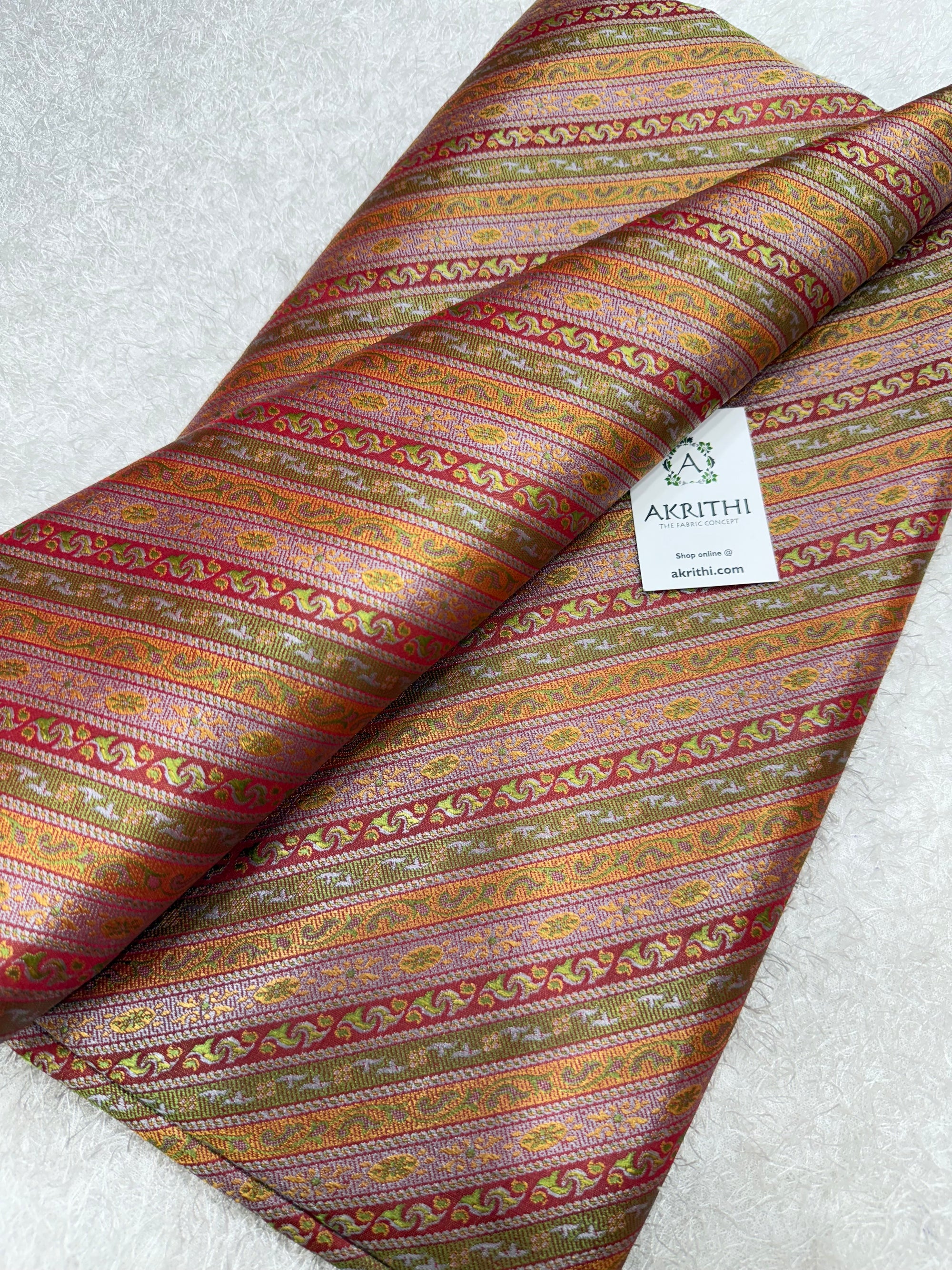 Pure Banarasi resham tanchoi brocade fabric