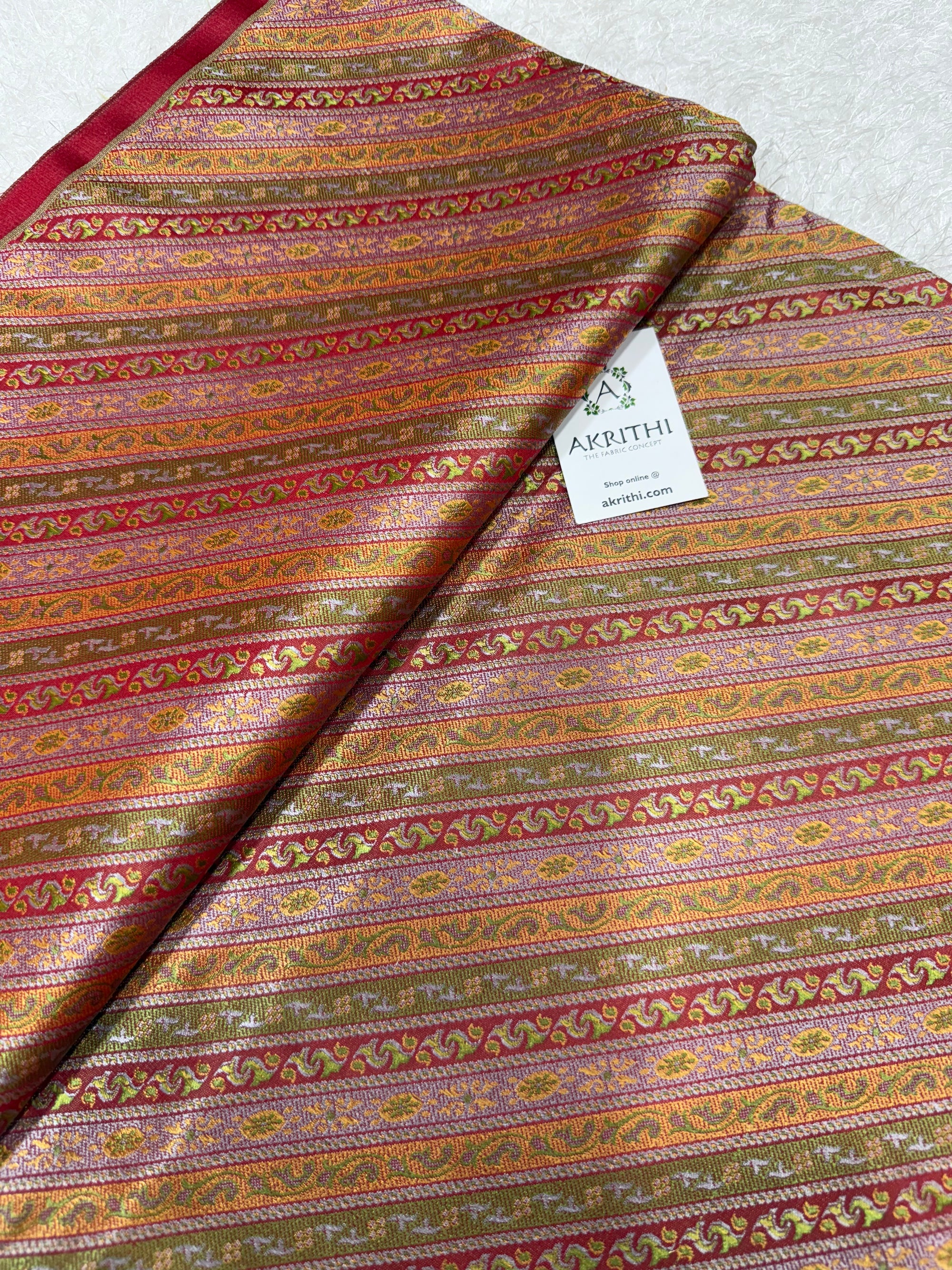 Pure Banarasi resham tanchoi brocade fabric