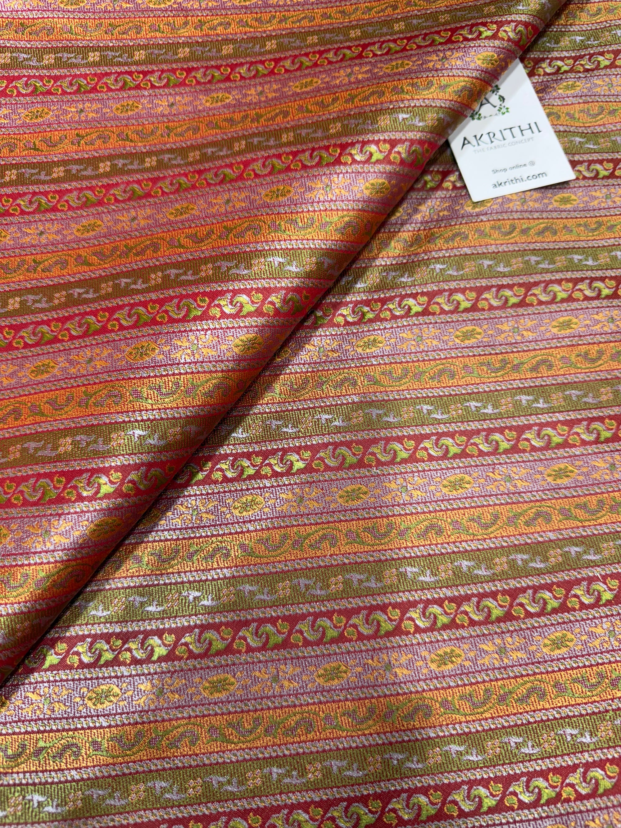 Pure Banarasi resham tanchoi brocade fabric