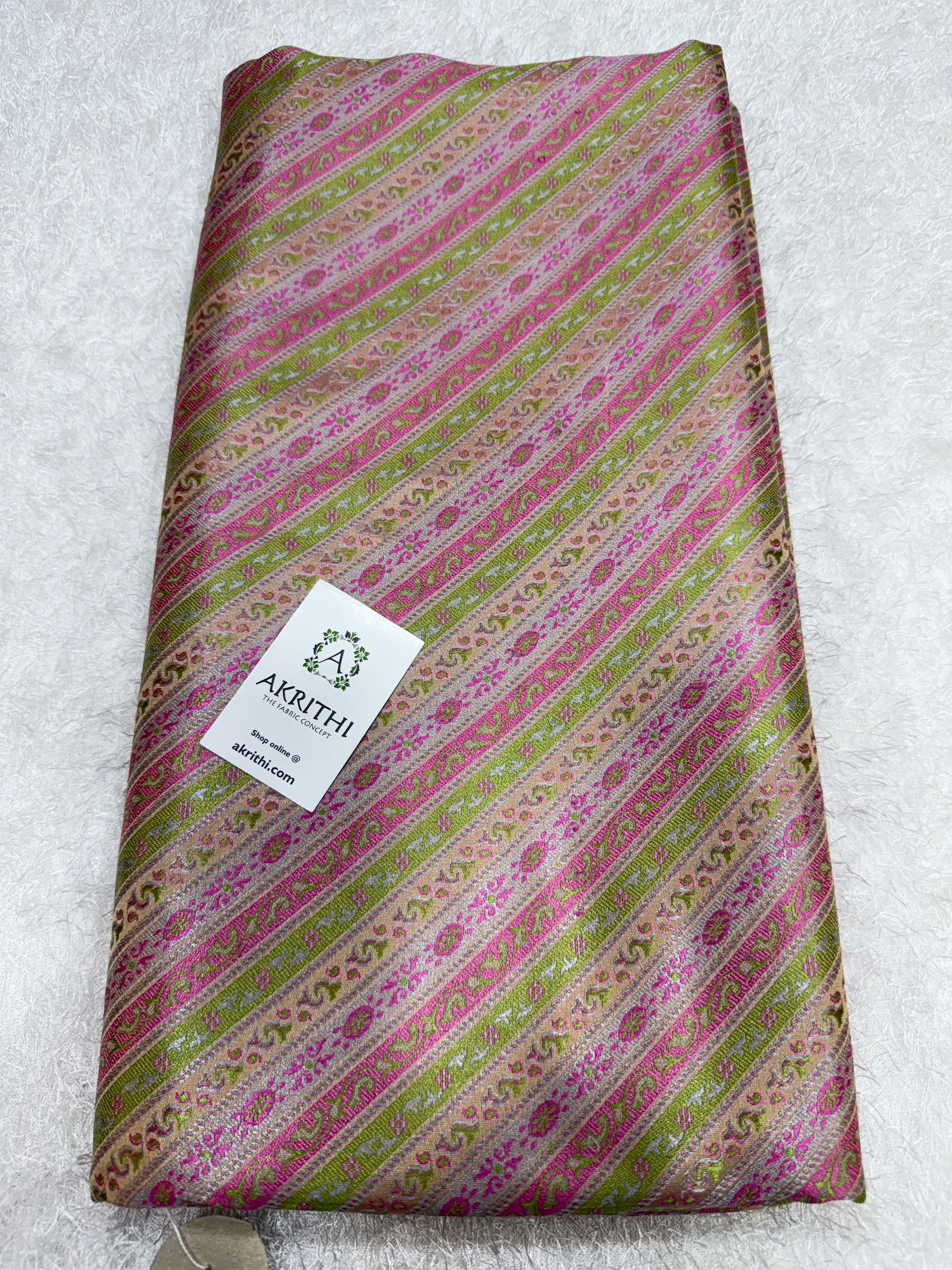 Pure Banarasi resham tanchoi brocade fabric