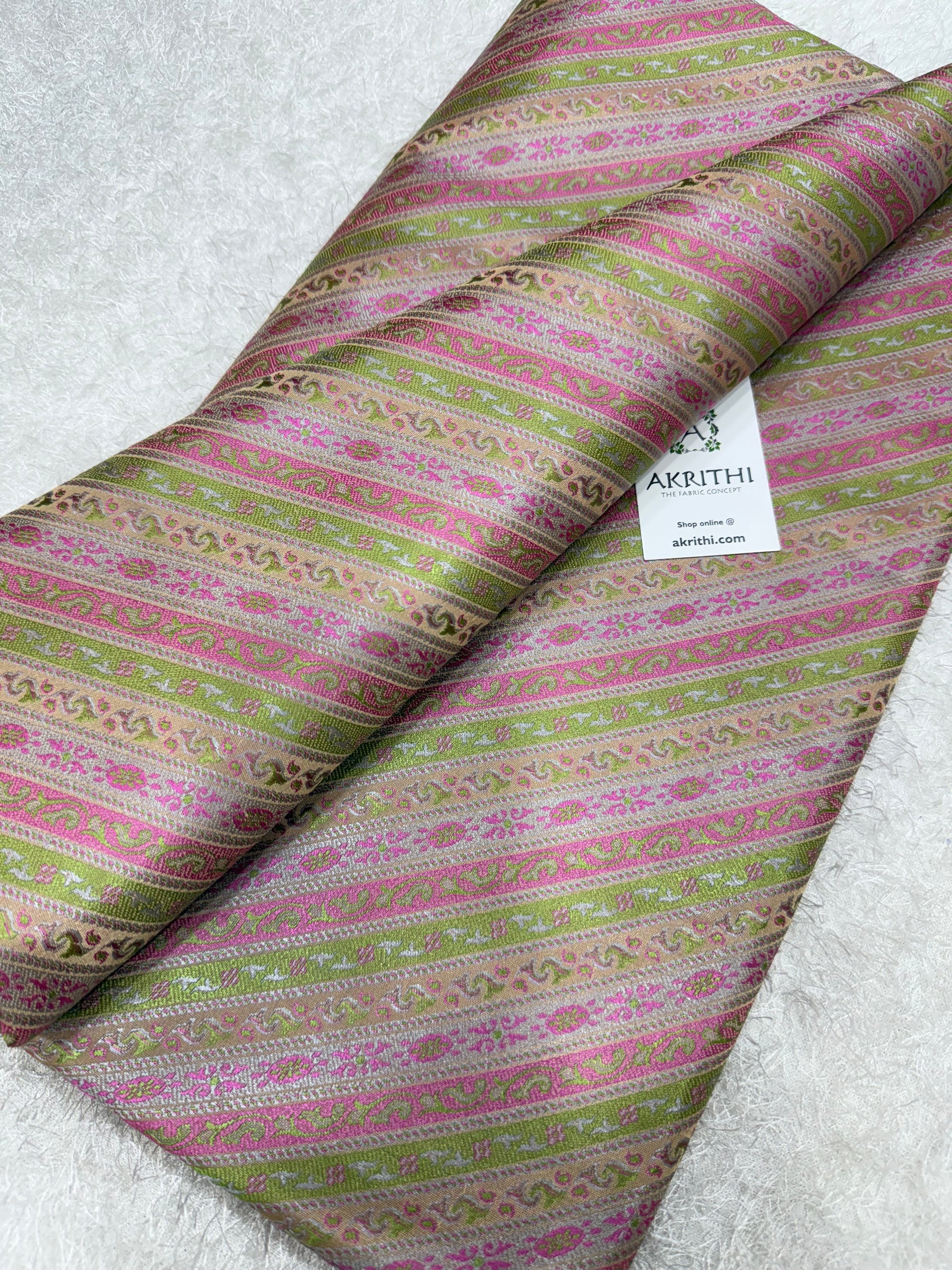 Pure Banarasi resham tanchoi brocade fabric