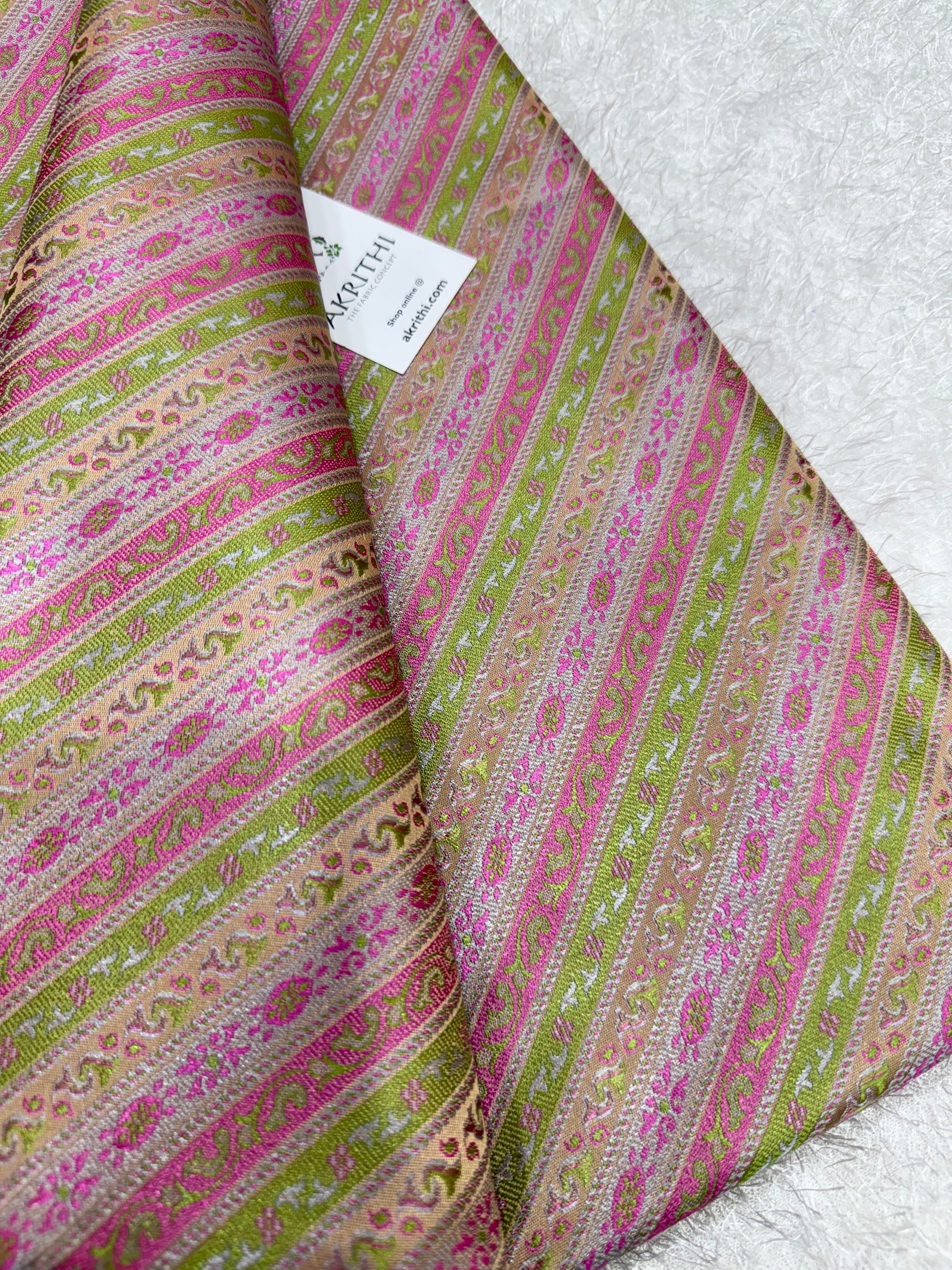 Pure Banarasi resham tanchoi brocade fabric